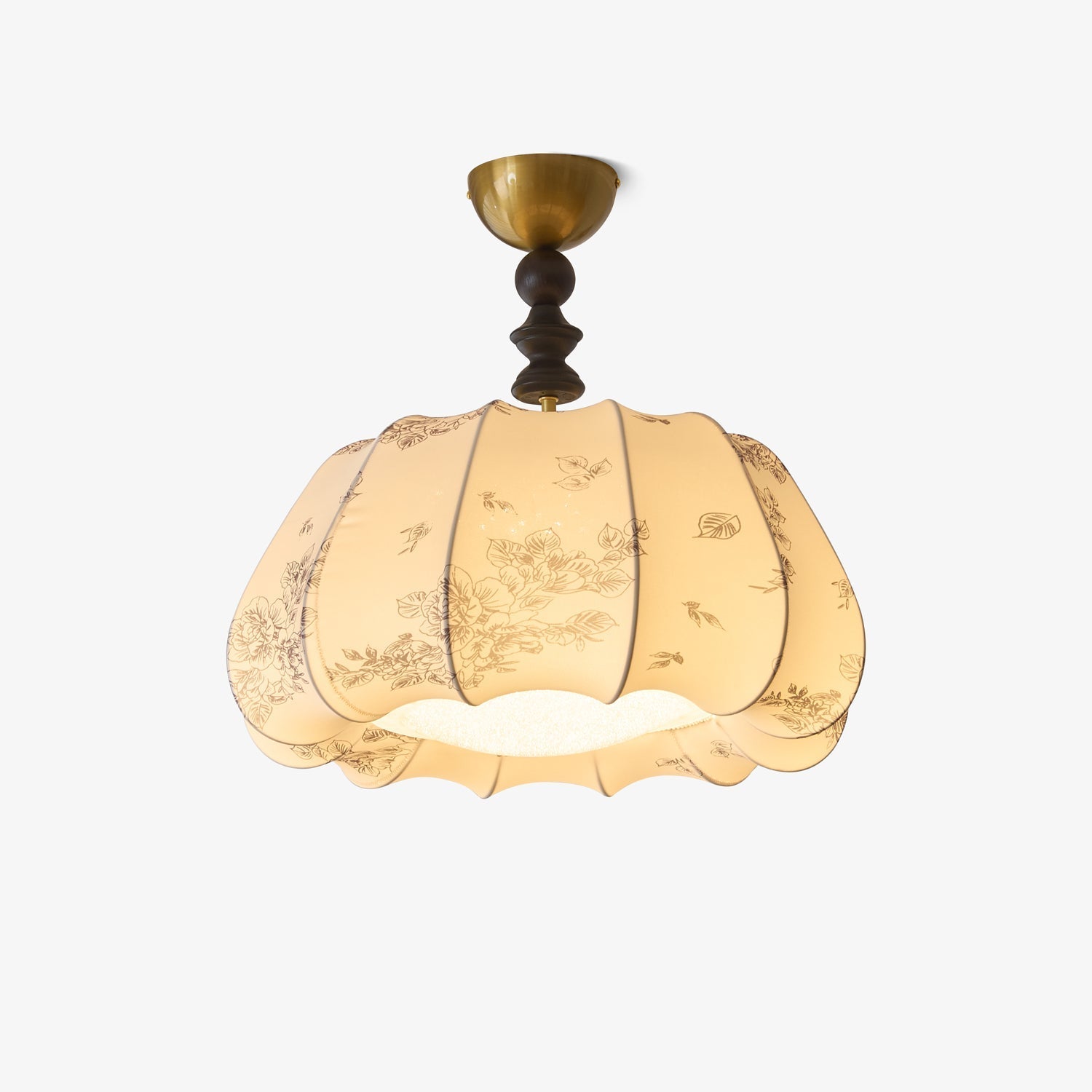 Fleurina Premium Nordic Art Wood Fabric Ceiling Lamp-Neutral Decor