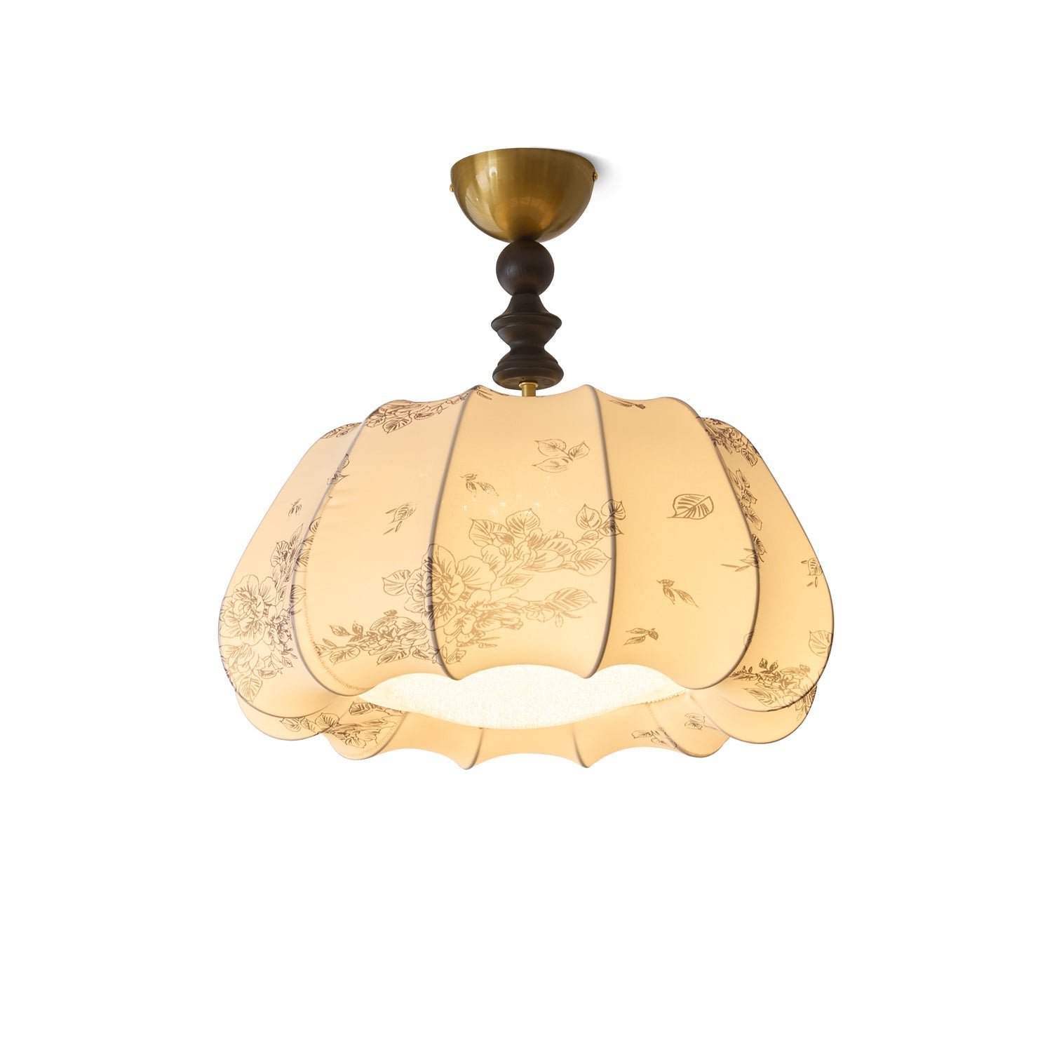 Fleurina Premium Nordic Art Wood Fabric Ceiling Lamp-Neutral Decor