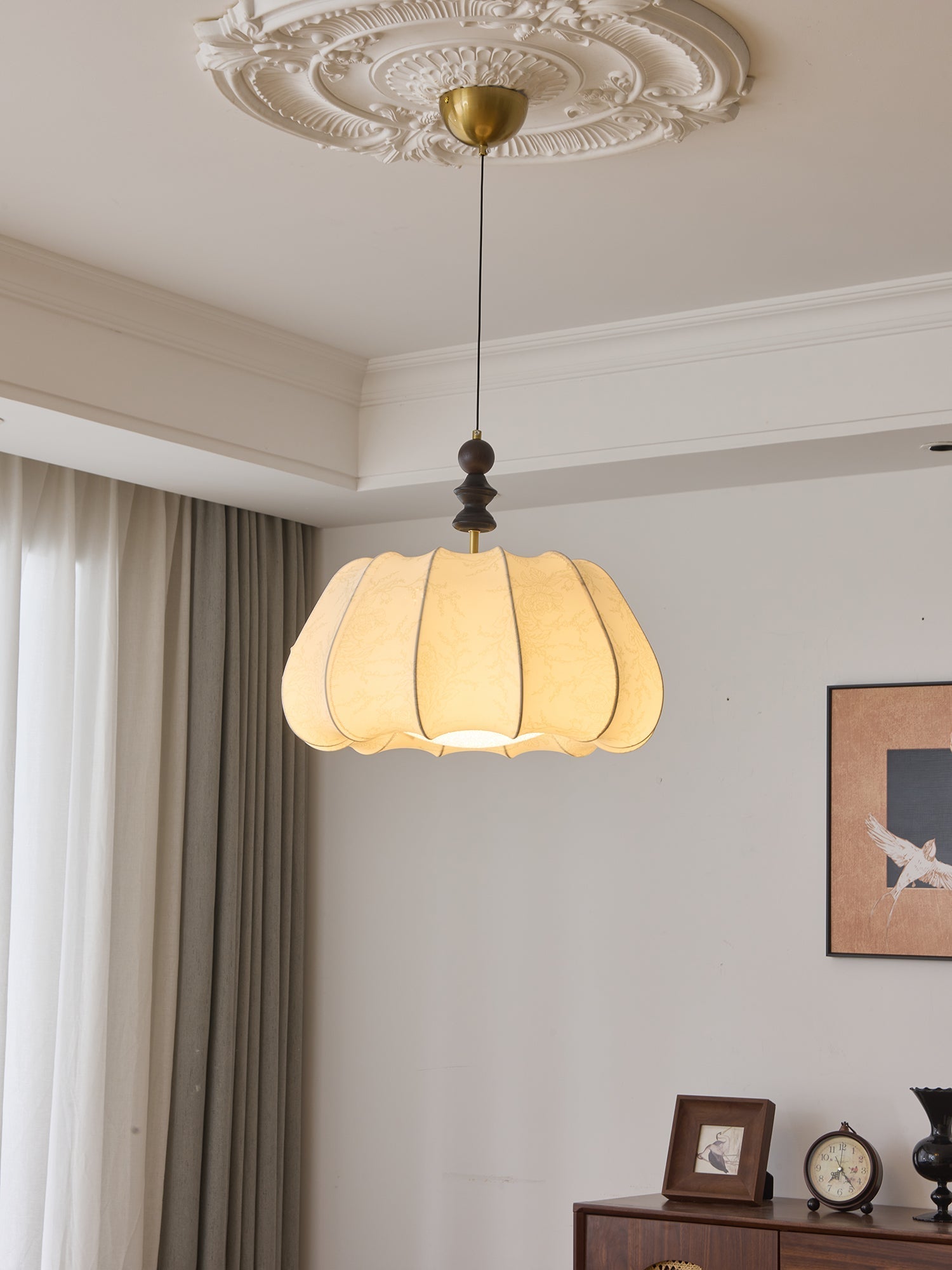 Asolira Elegance Vintage Wood Pendant Lamp-Neutral Decor