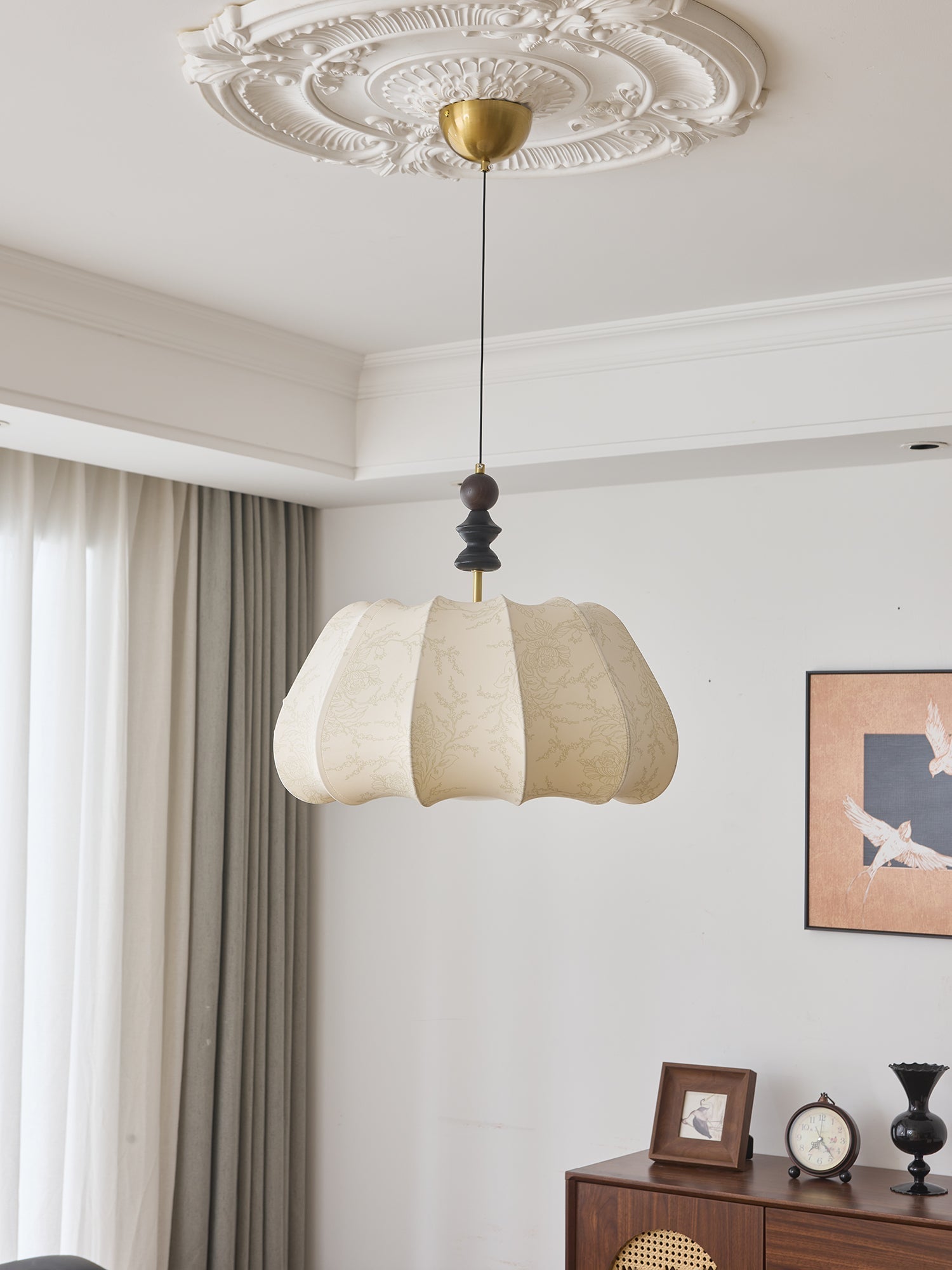 Asolira Elegance Vintage Wood Pendant Lamp-Neutral Decor