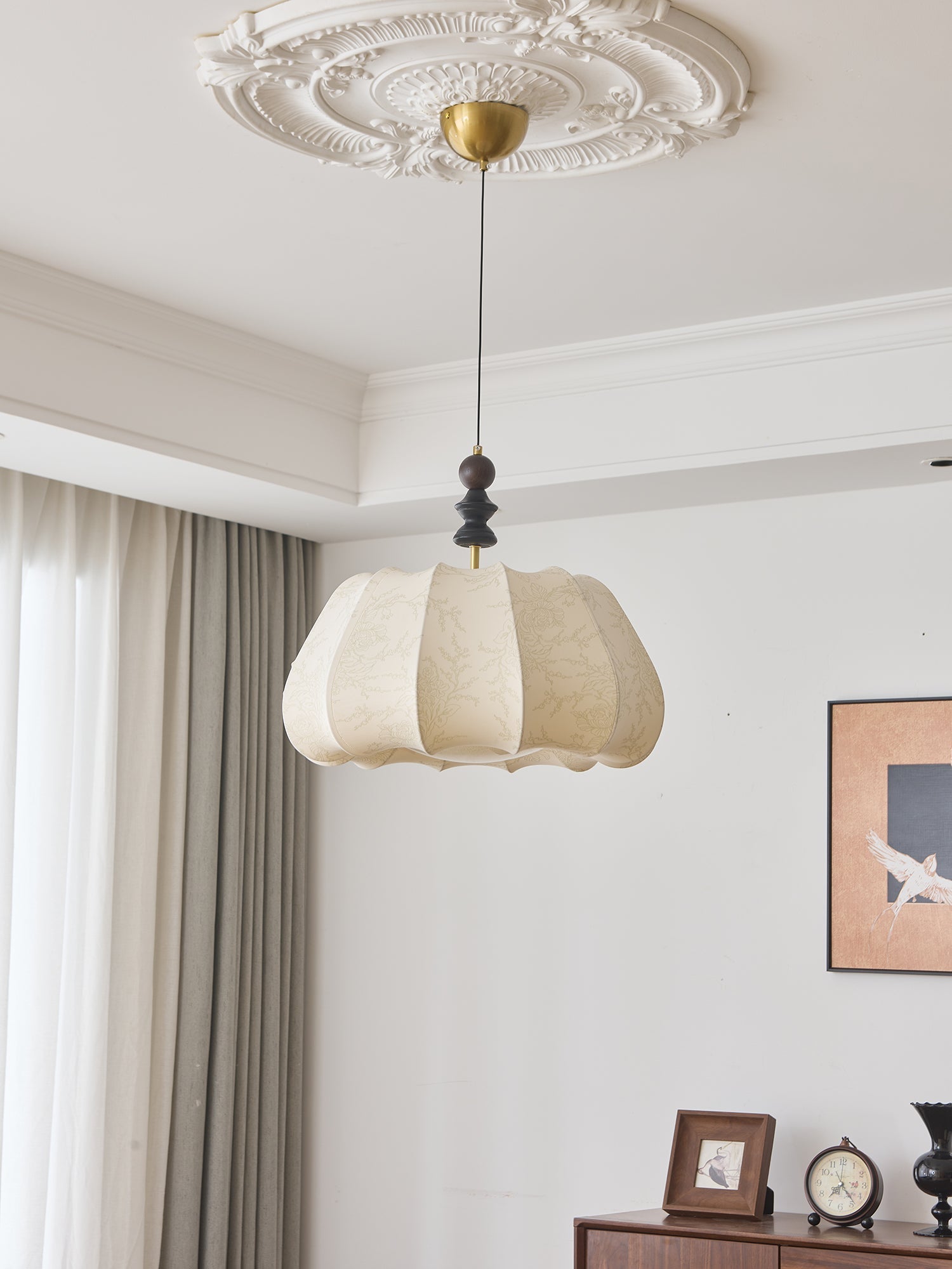 Asolira Elegance Vintage Wood Pendant Lamp-Neutral Decor