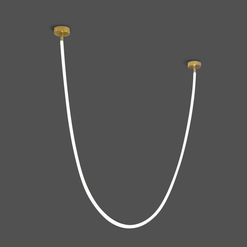 Fenris Pendant Lamp Flexible Curve Silicone Brass-Neutral Decor