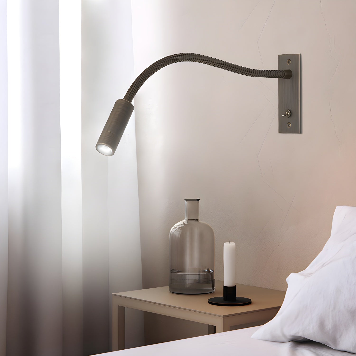 Flame Flexible Gooseneck Wall Lamp-Neutral Decor