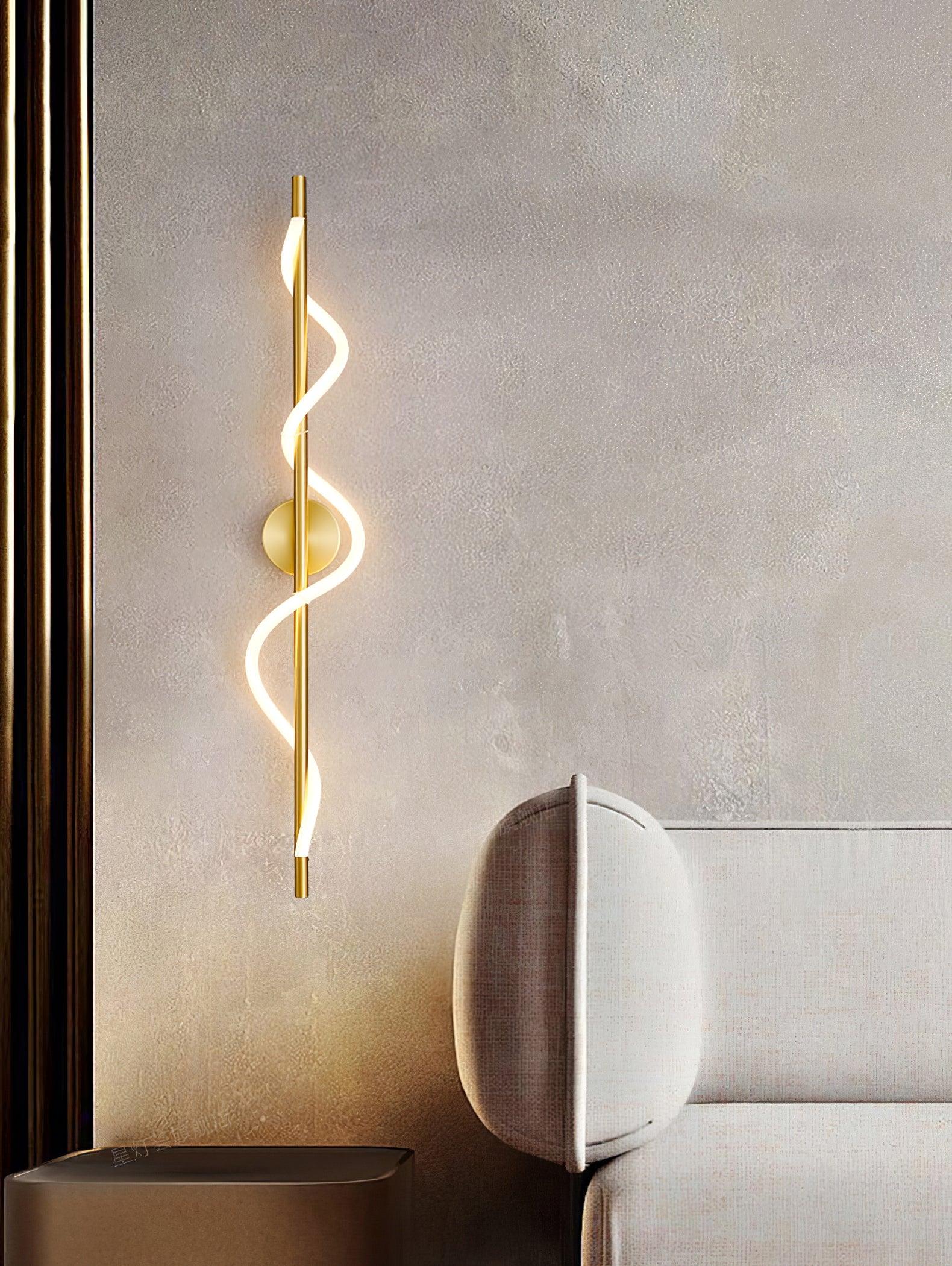 Nivelo Sculptural Brass Silicone Wall Lamp-Neutral Decor