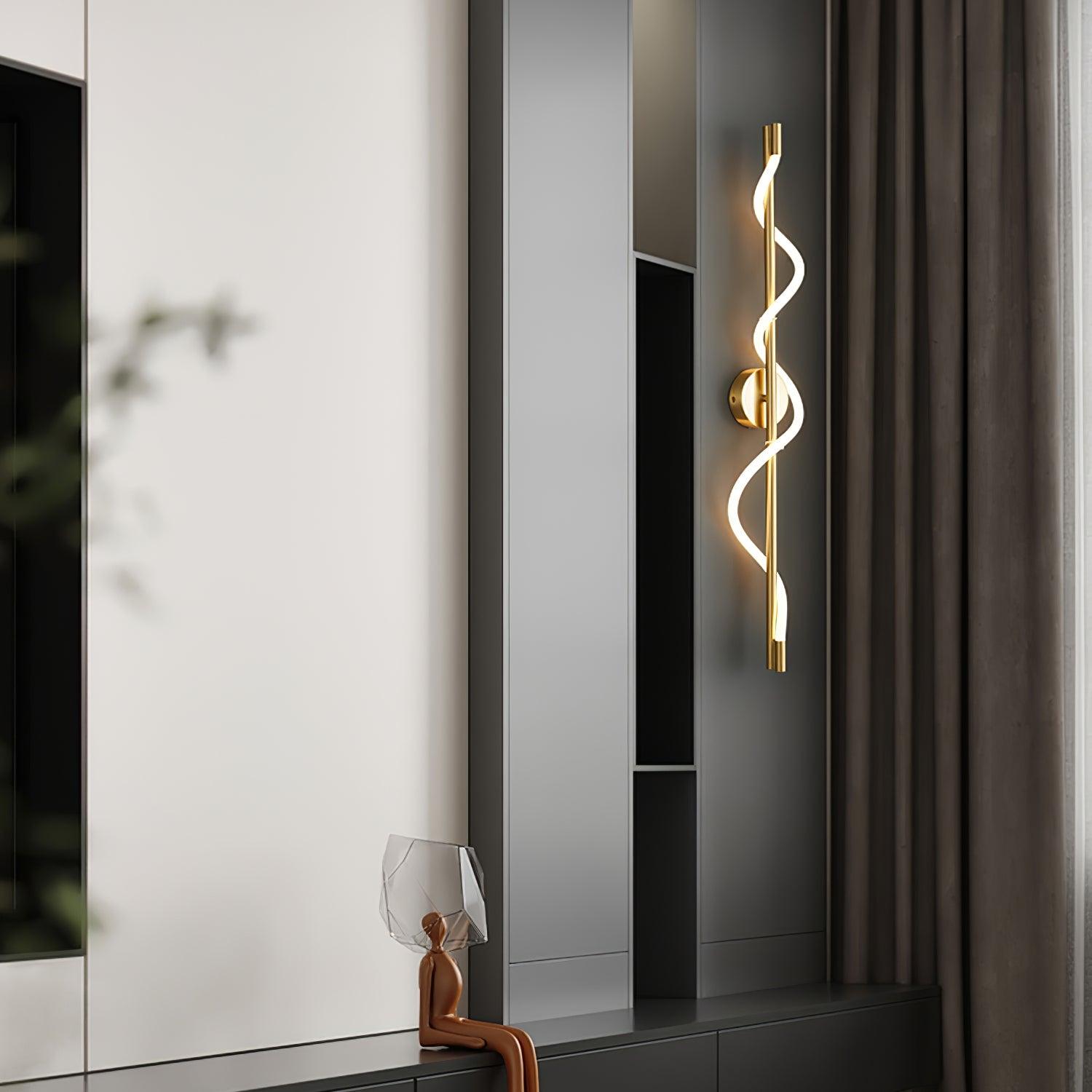 Nivelo Sculptural Brass Silicone Wall Lamp-Neutral Decor