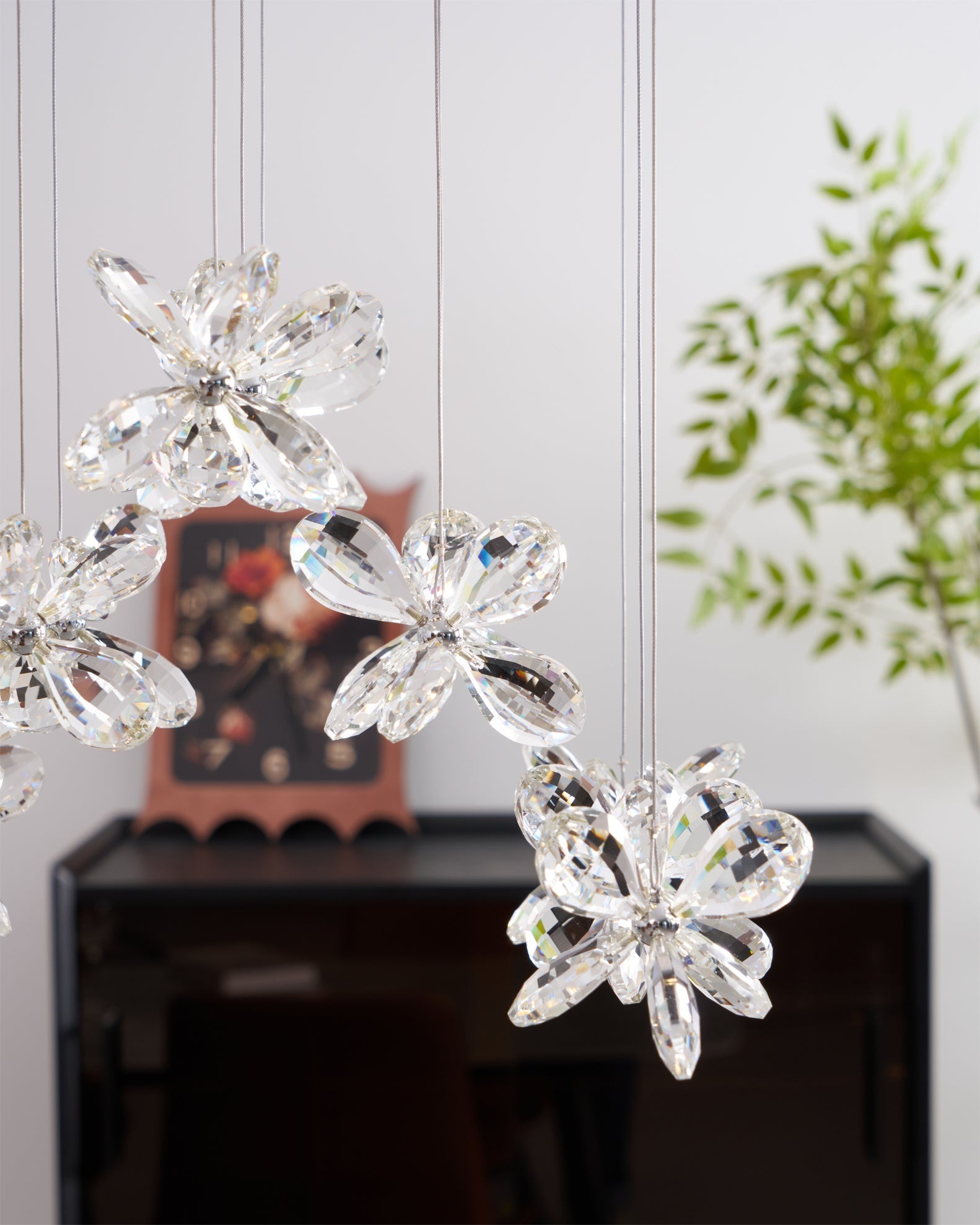 Dune Chandelier Crystal Butterfly Floral Cluster-Neutral Decor