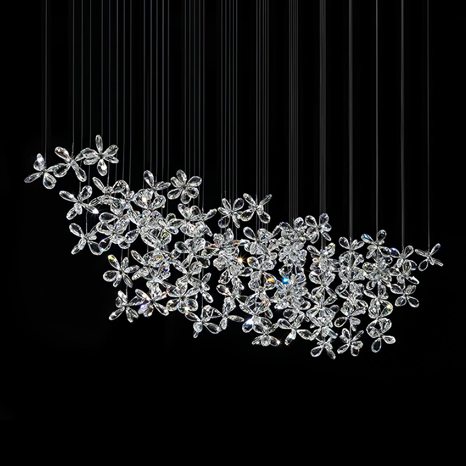Dune Chandelier Crystal Butterfly Floral Cluster-Neutral Decor
