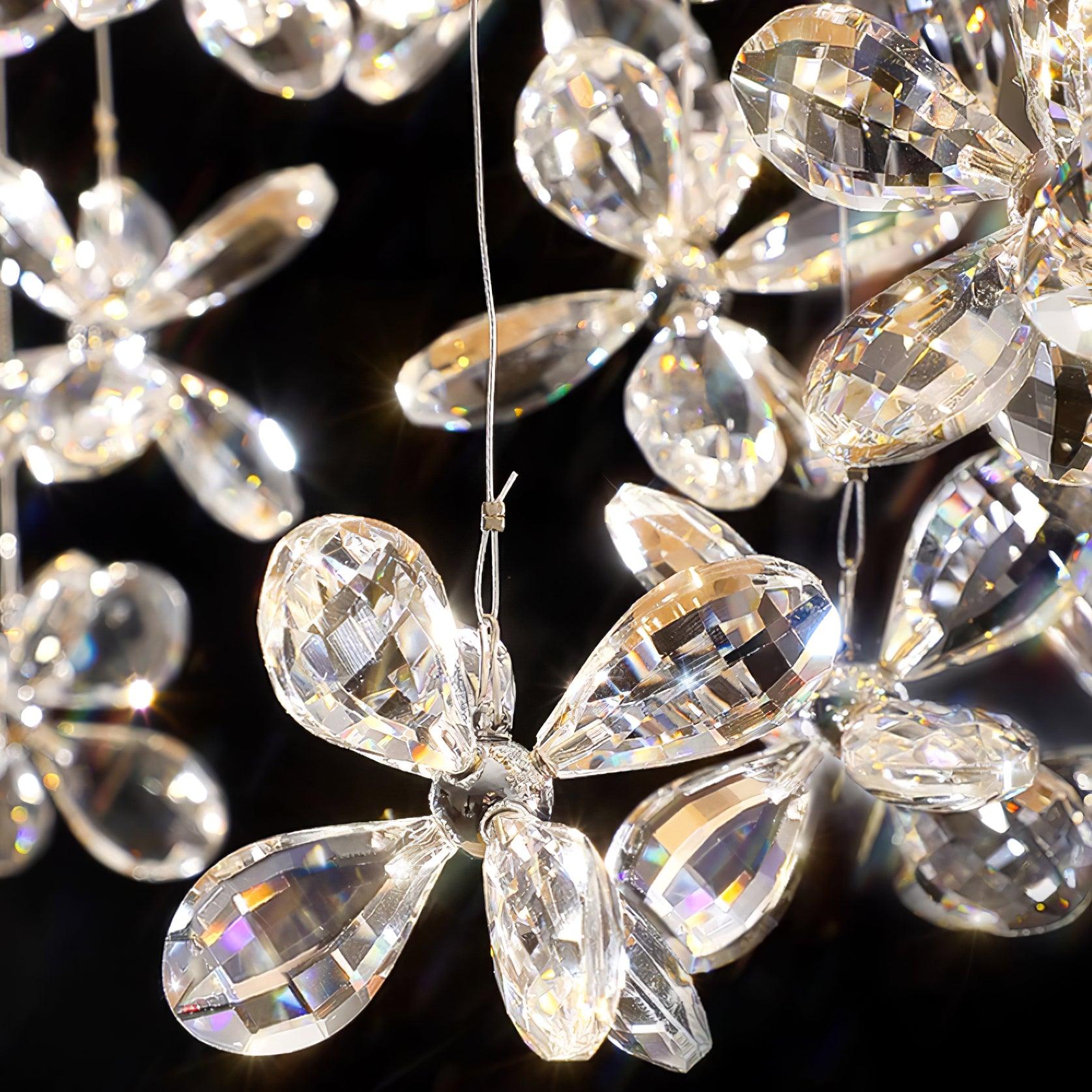 Dune Chandelier Crystal Butterfly Floral Cluster-Neutral Decor