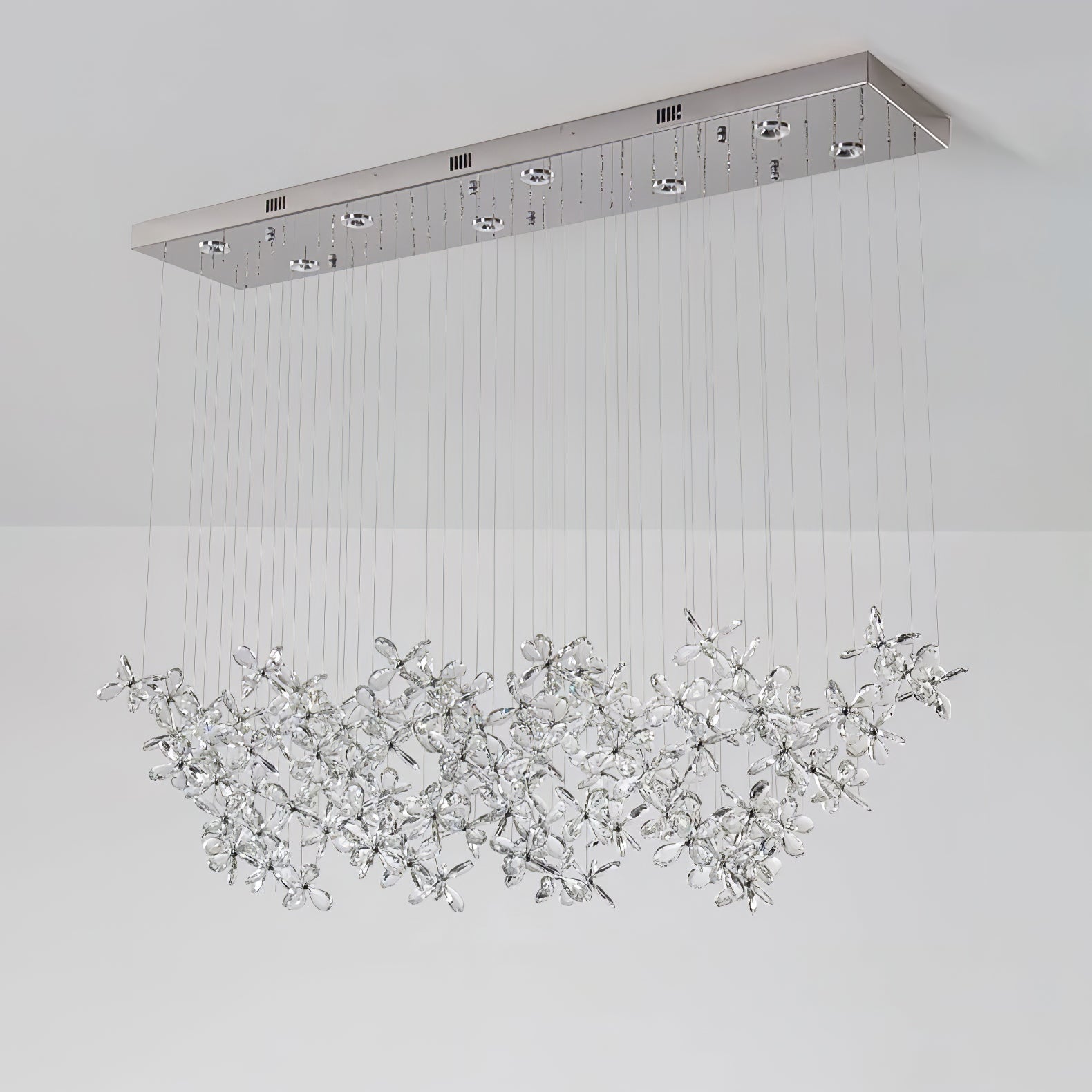 Dune Chandelier Crystal Butterfly Floral Cluster-Neutral Decor