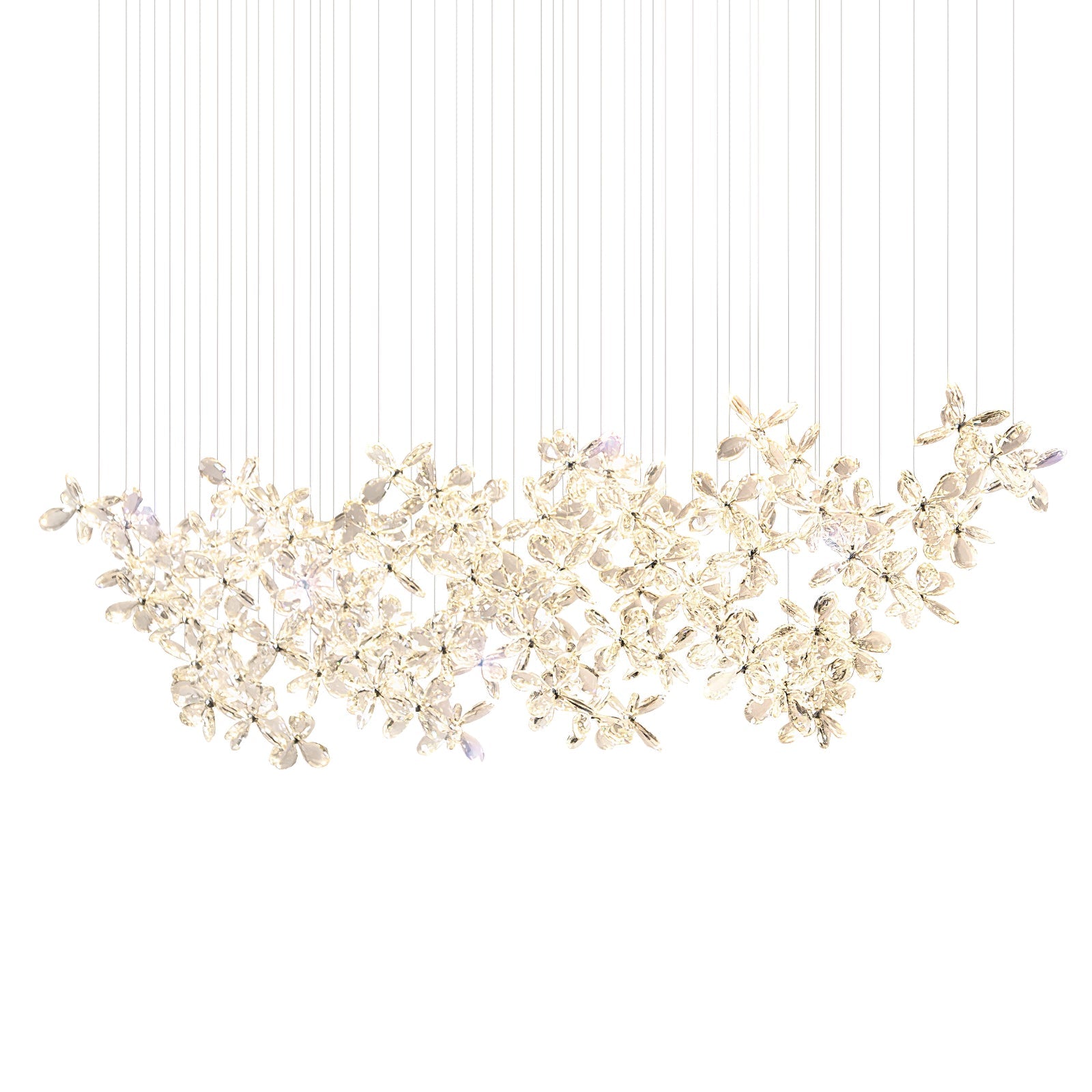 Dune Chandelier Crystal Butterfly Floral Cluster-Neutral Decor