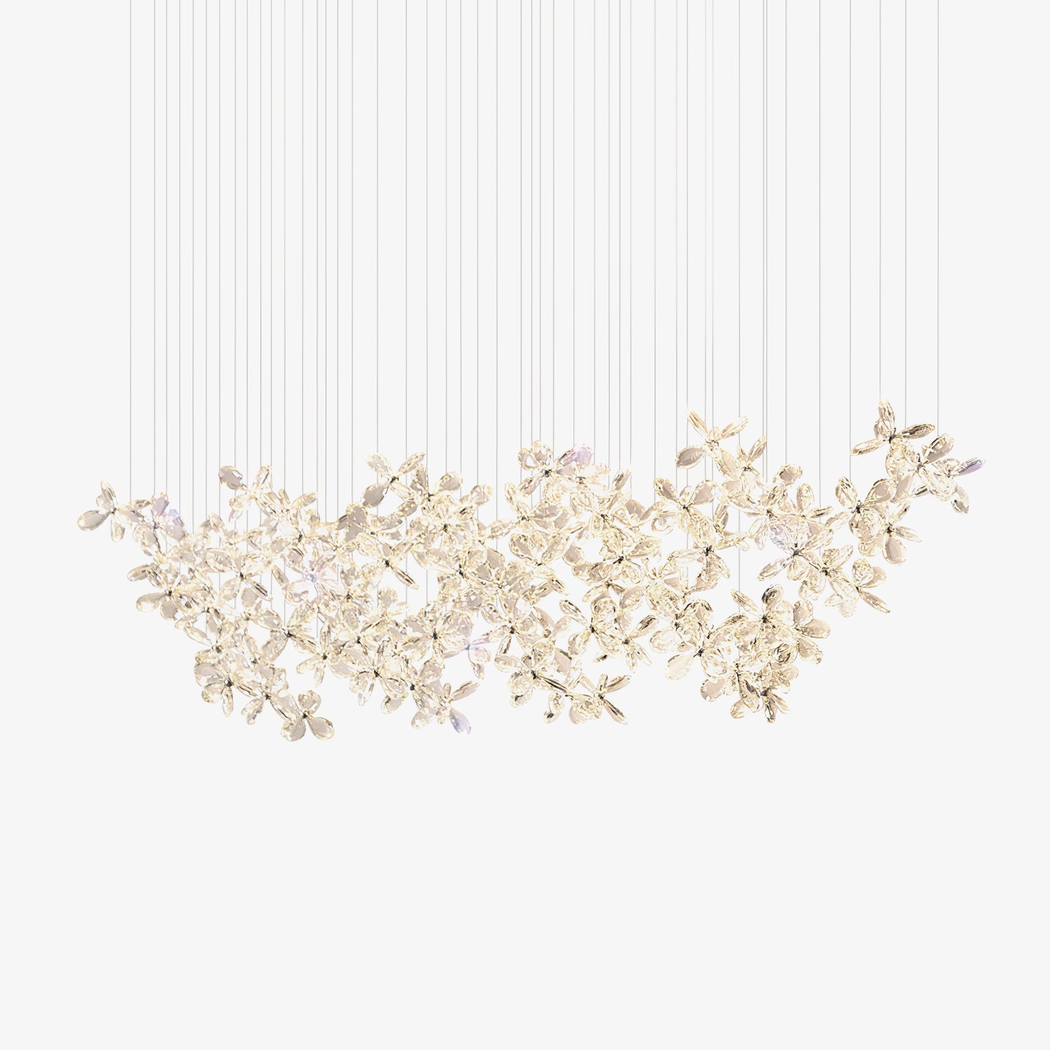 Dune Chandelier Crystal Butterfly Floral Cluster-Neutral Decor