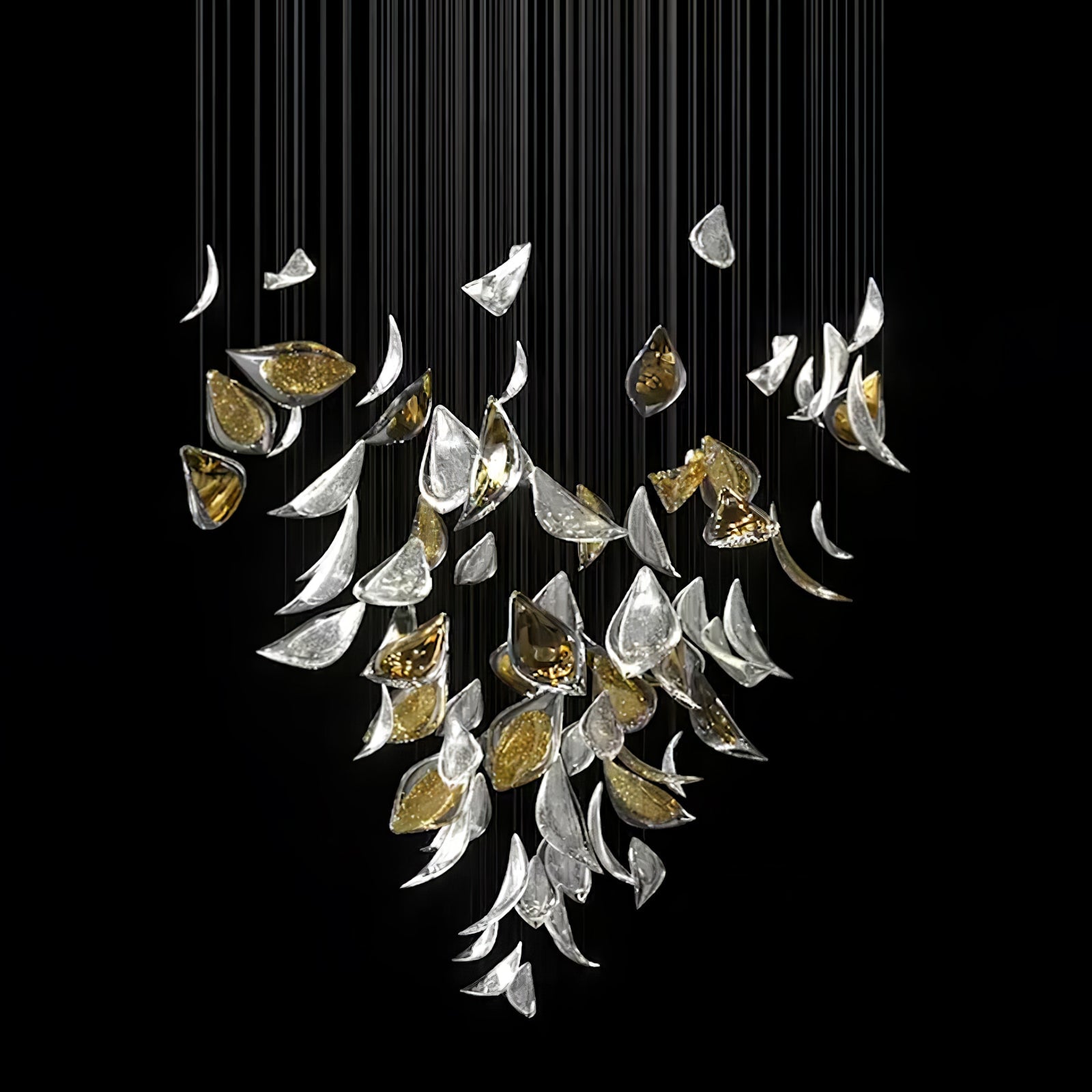 Avynen Crystal Petal Chandelier-Neutral Decor