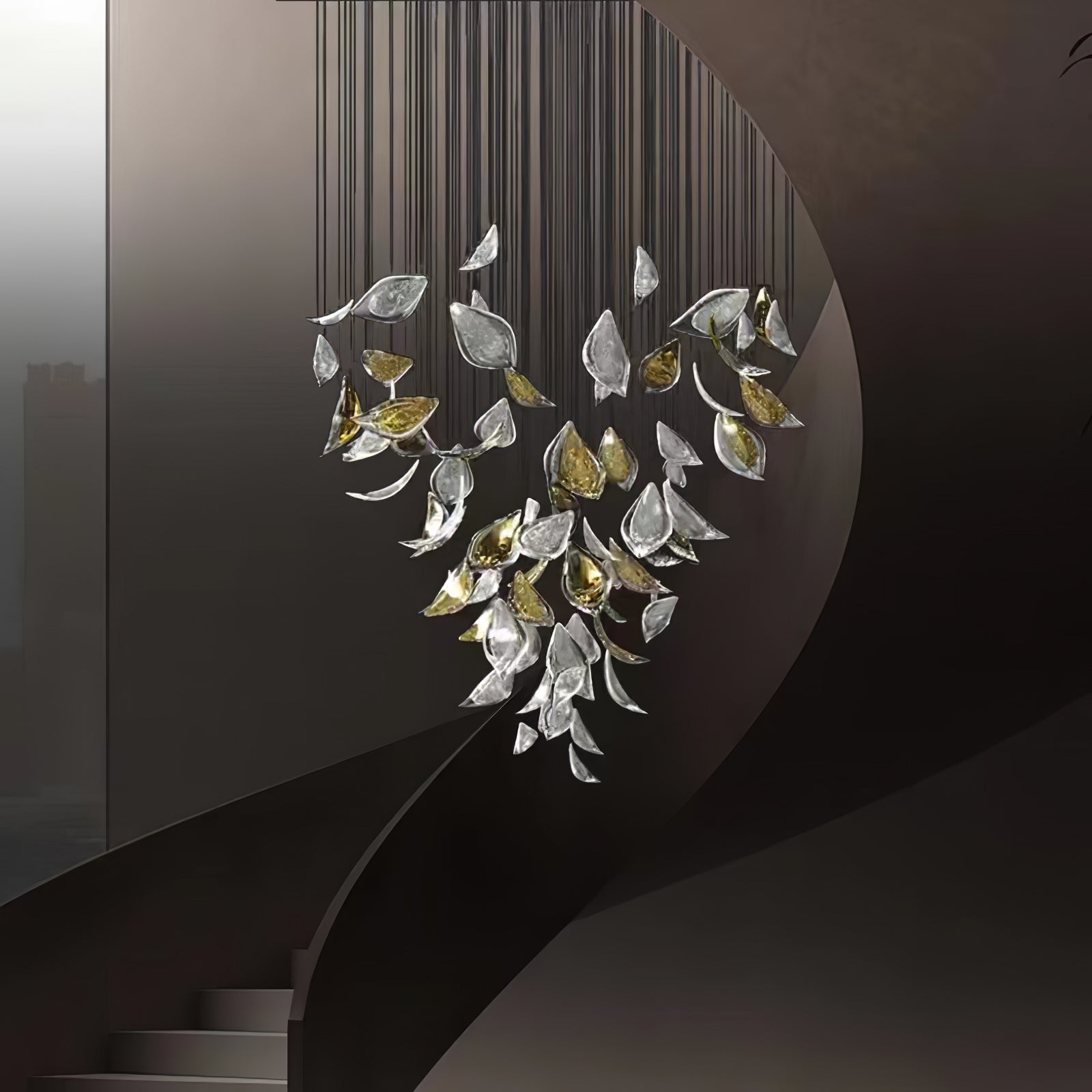 Avynen Crystal Petal Chandelier-Neutral Decor