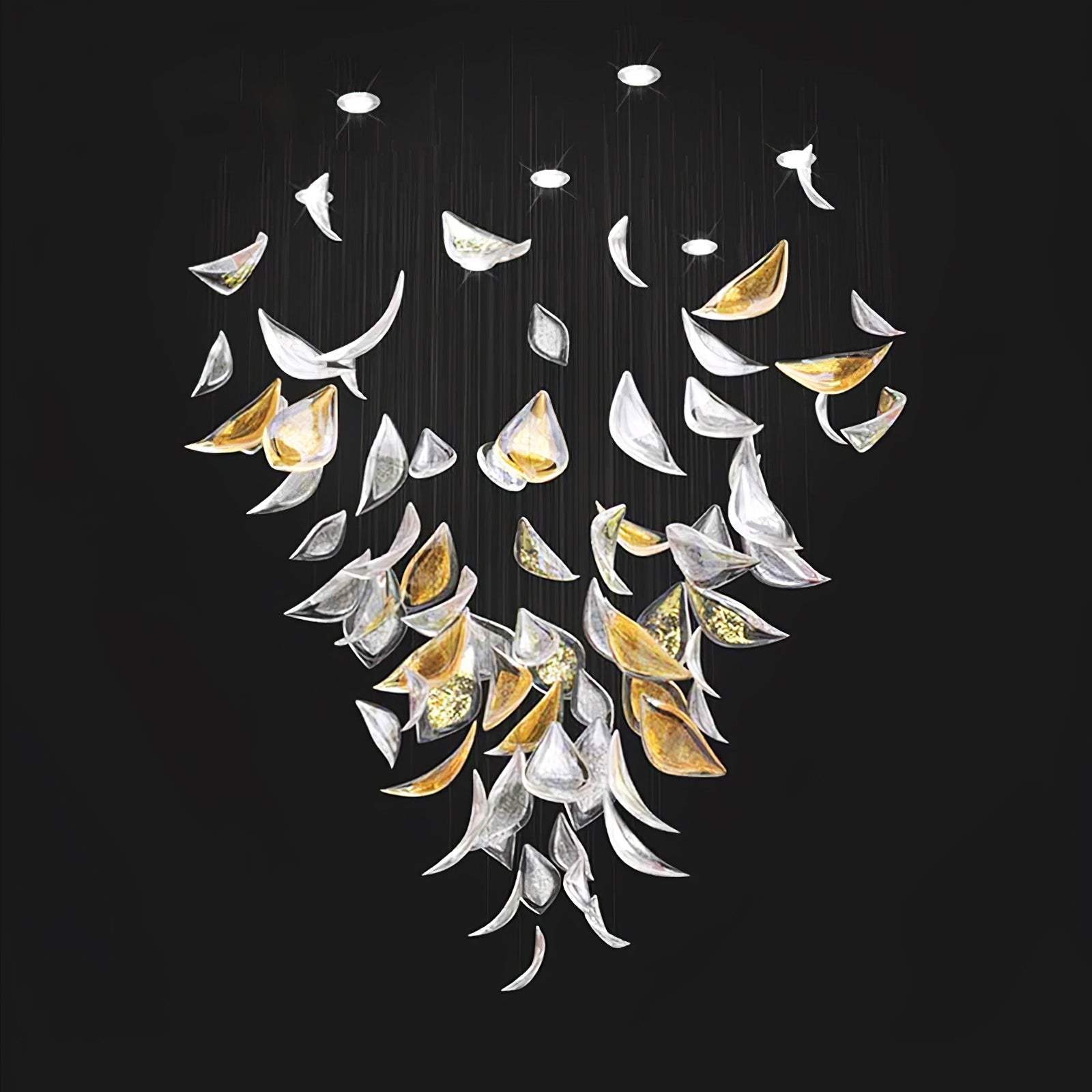 Avynen Crystal Petal Chandelier-Neutral Decor