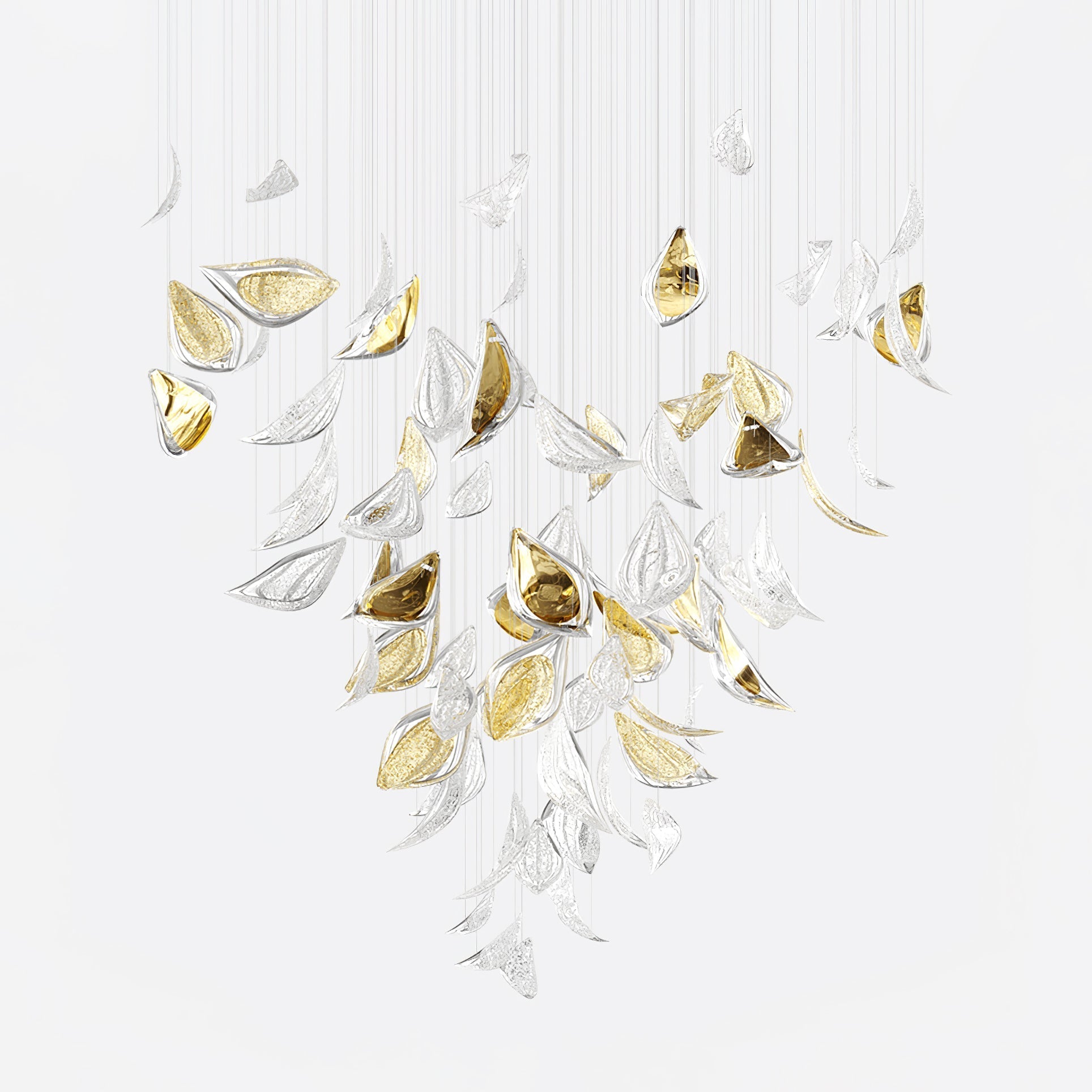 Avynen Crystal Petal Chandelier-Neutral Decor