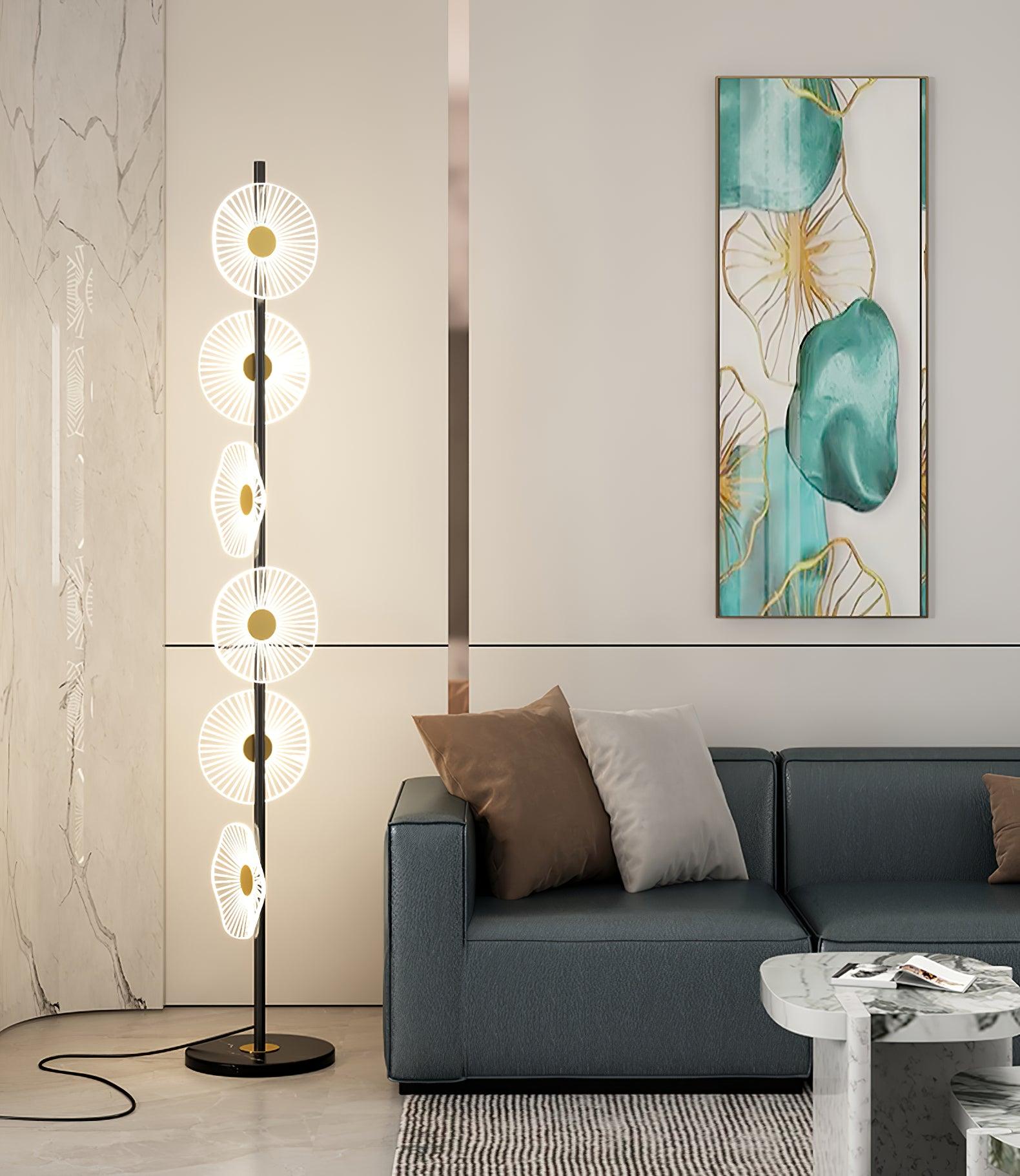 Solara Luxe Marble Floor Lamp-Neutral Decor