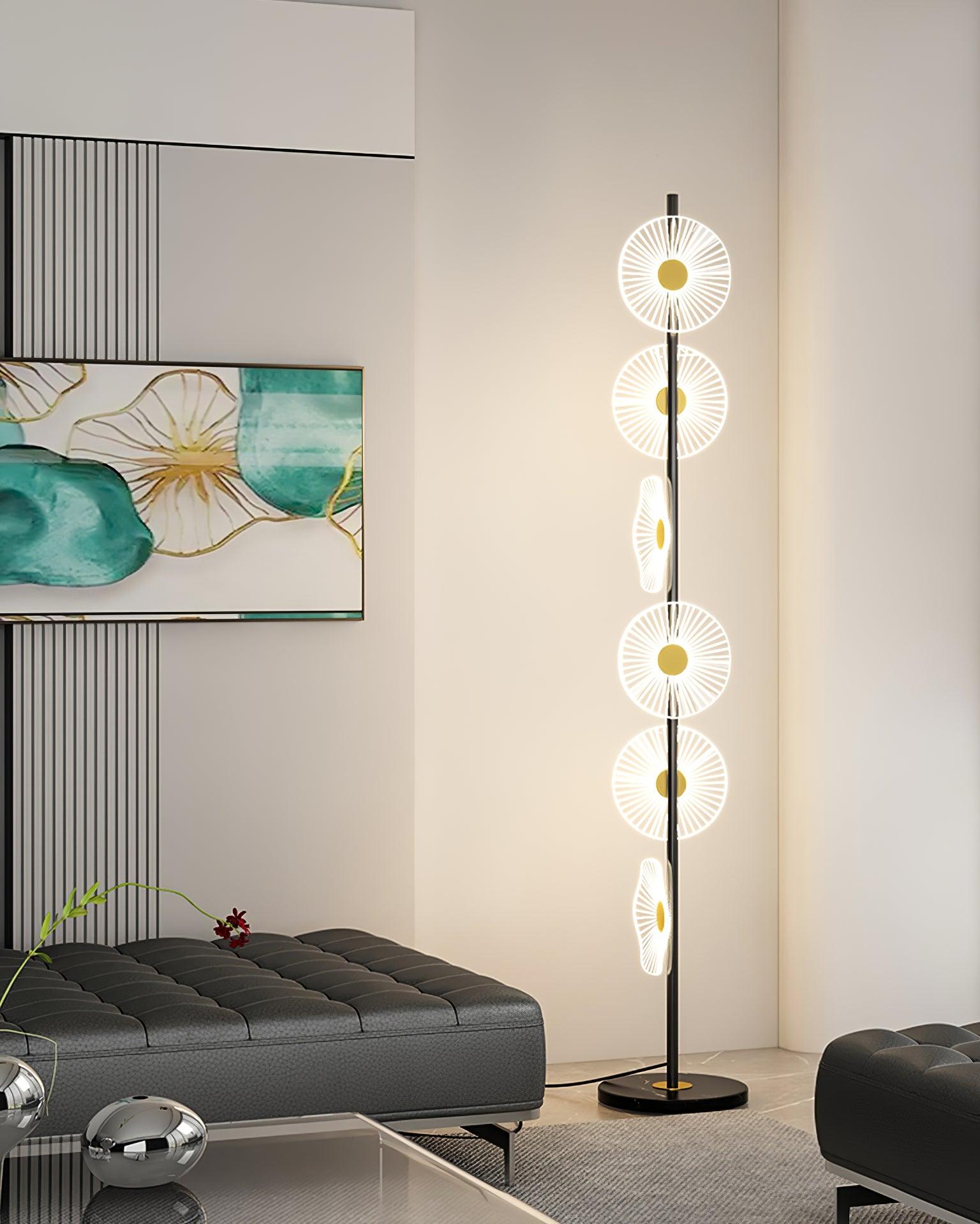 Solara Luxe Marble Floor Lamp-Neutral Decor