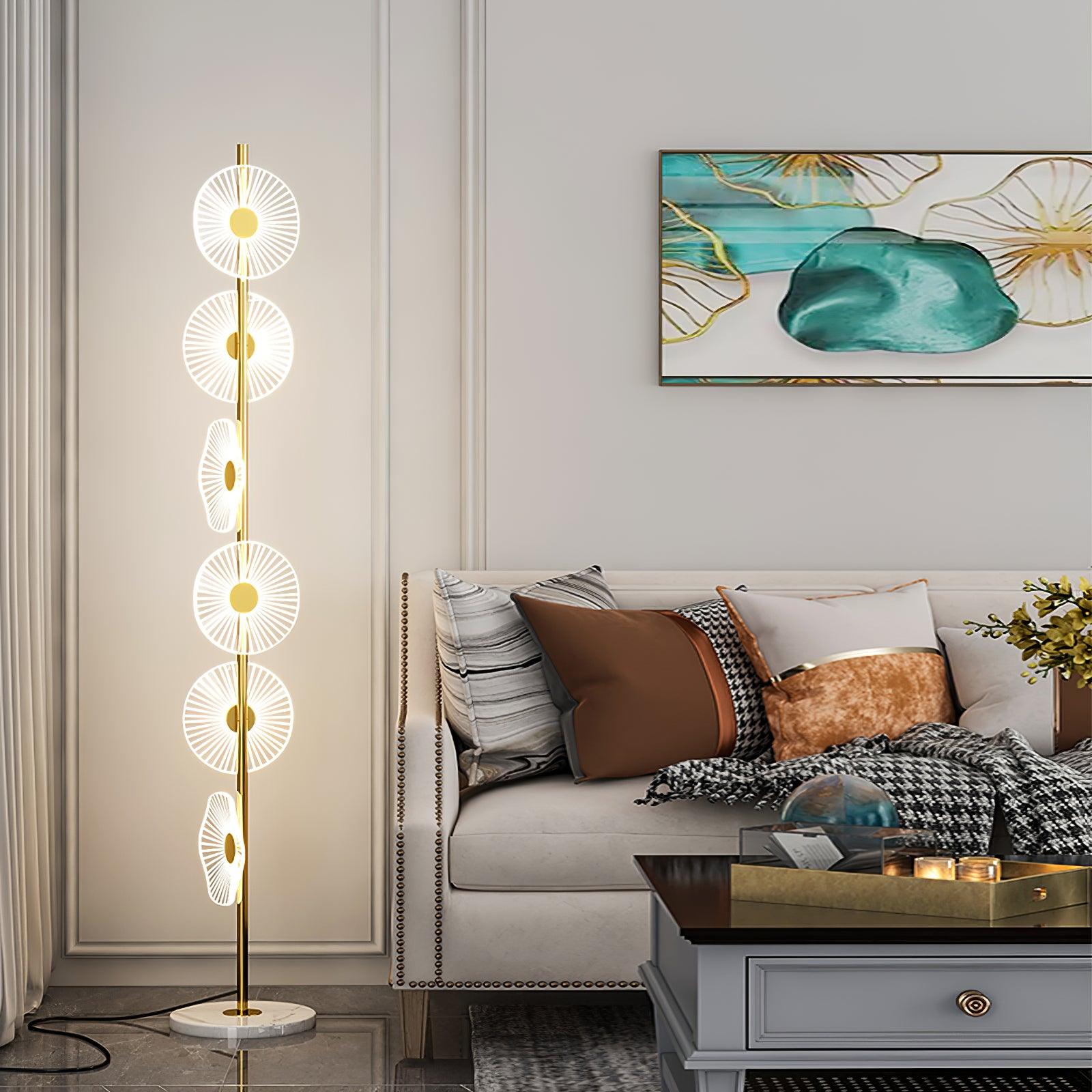 Solara Luxe Marble Floor Lamp-Neutral Decor
