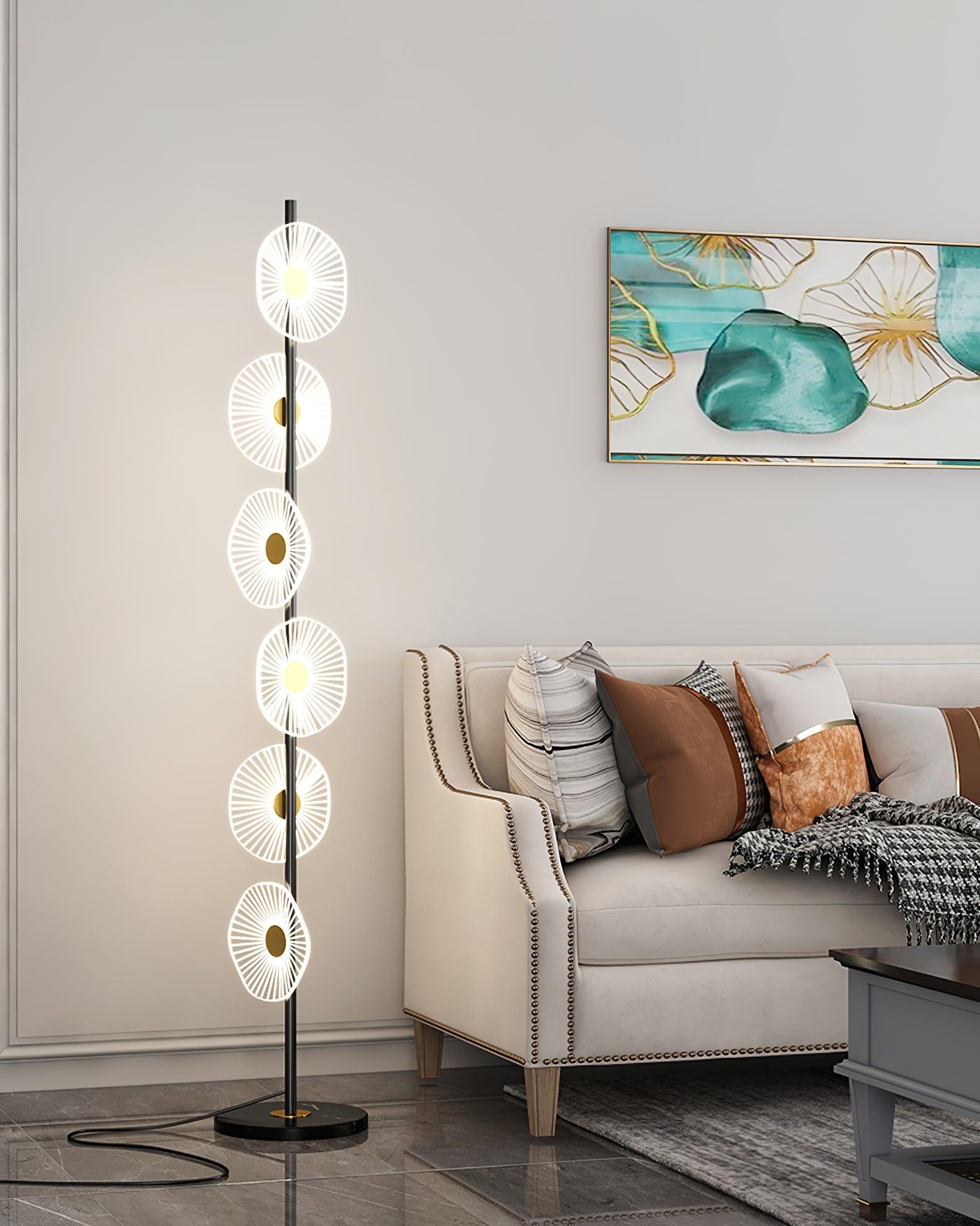 Solara Luxe Marble Floor Lamp-Neutral Decor
