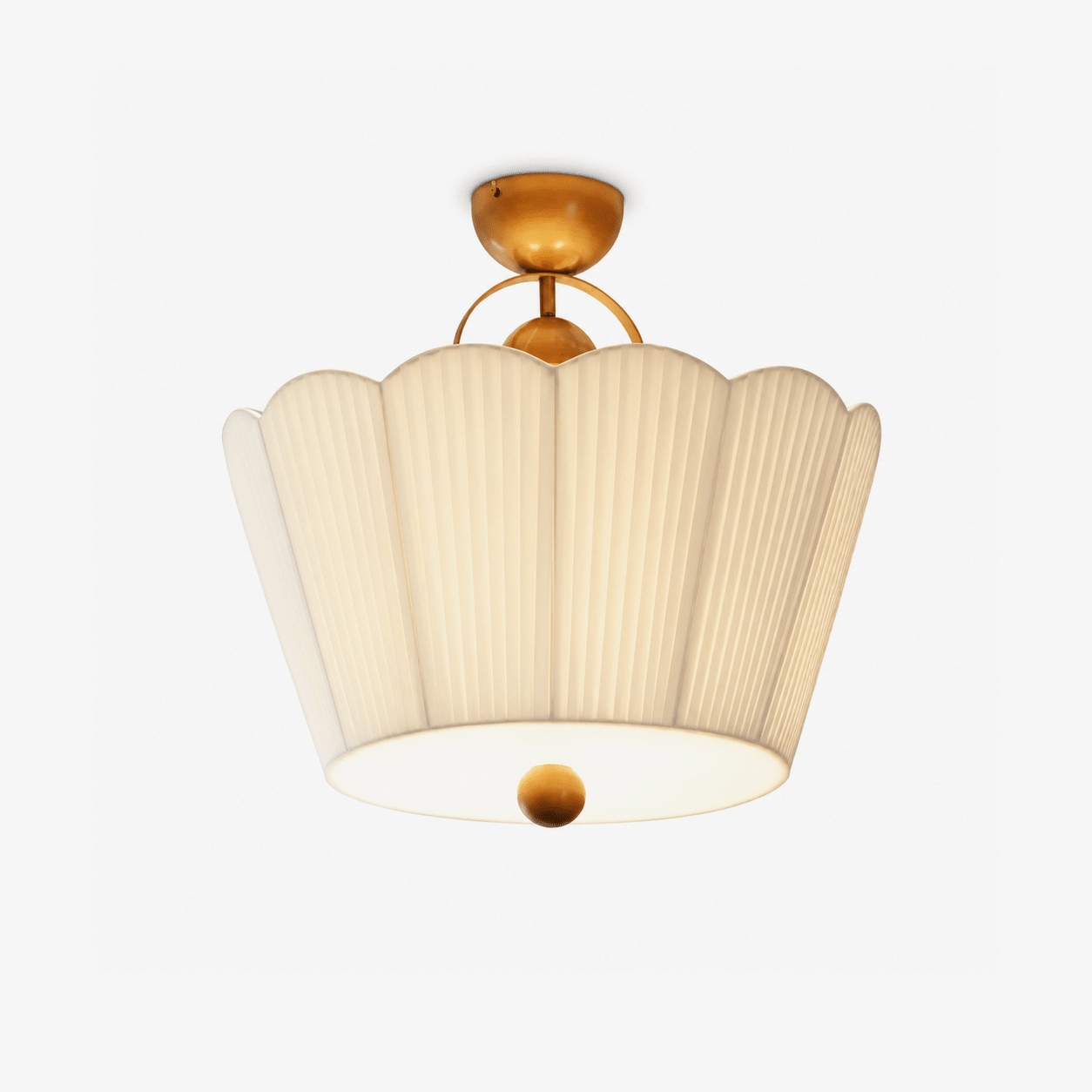 Flora Pleated Fabric Semi-Flush Mount-Neutral Decor