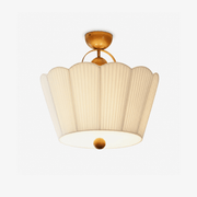 Flora Pleated Fabric Semi-Flush Mount-Neutral Decor