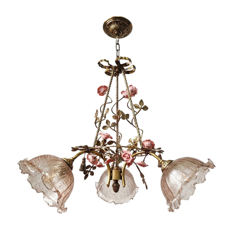 The Flora Blossom Chandelier in an antique bronze finish.
