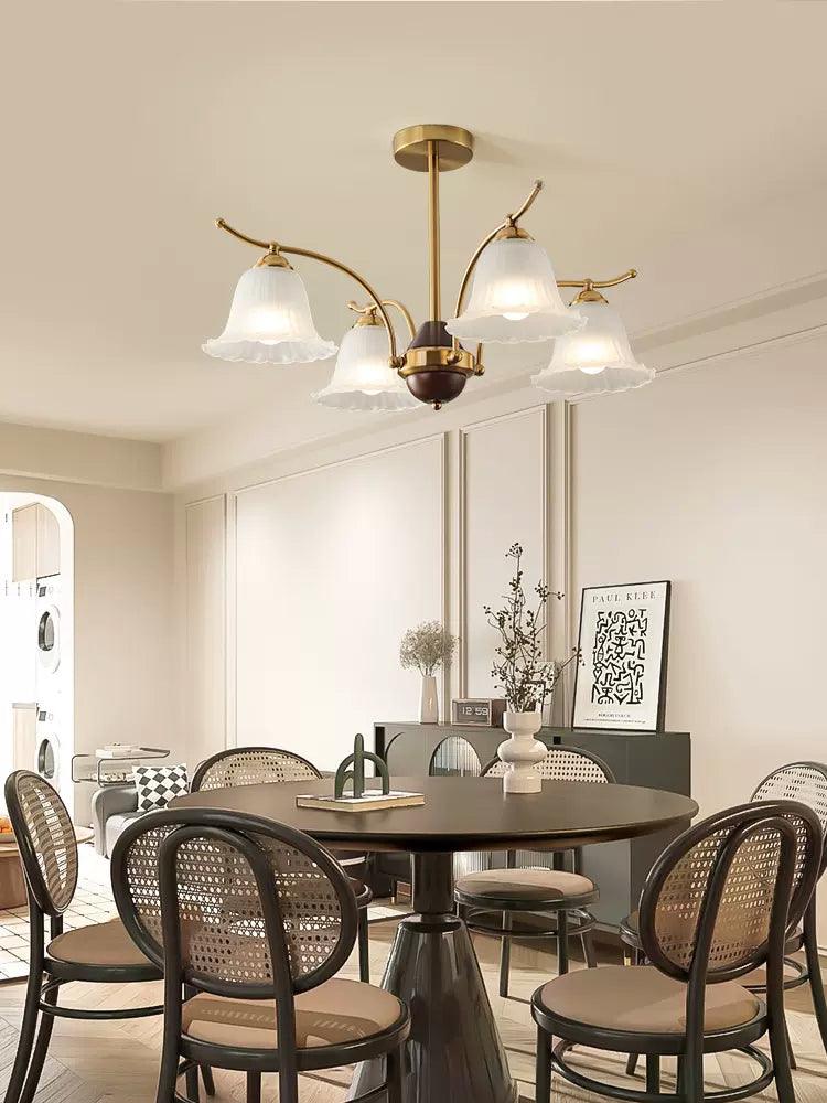 Ohel Brass Alabaster Chandelier-Neutral Decor