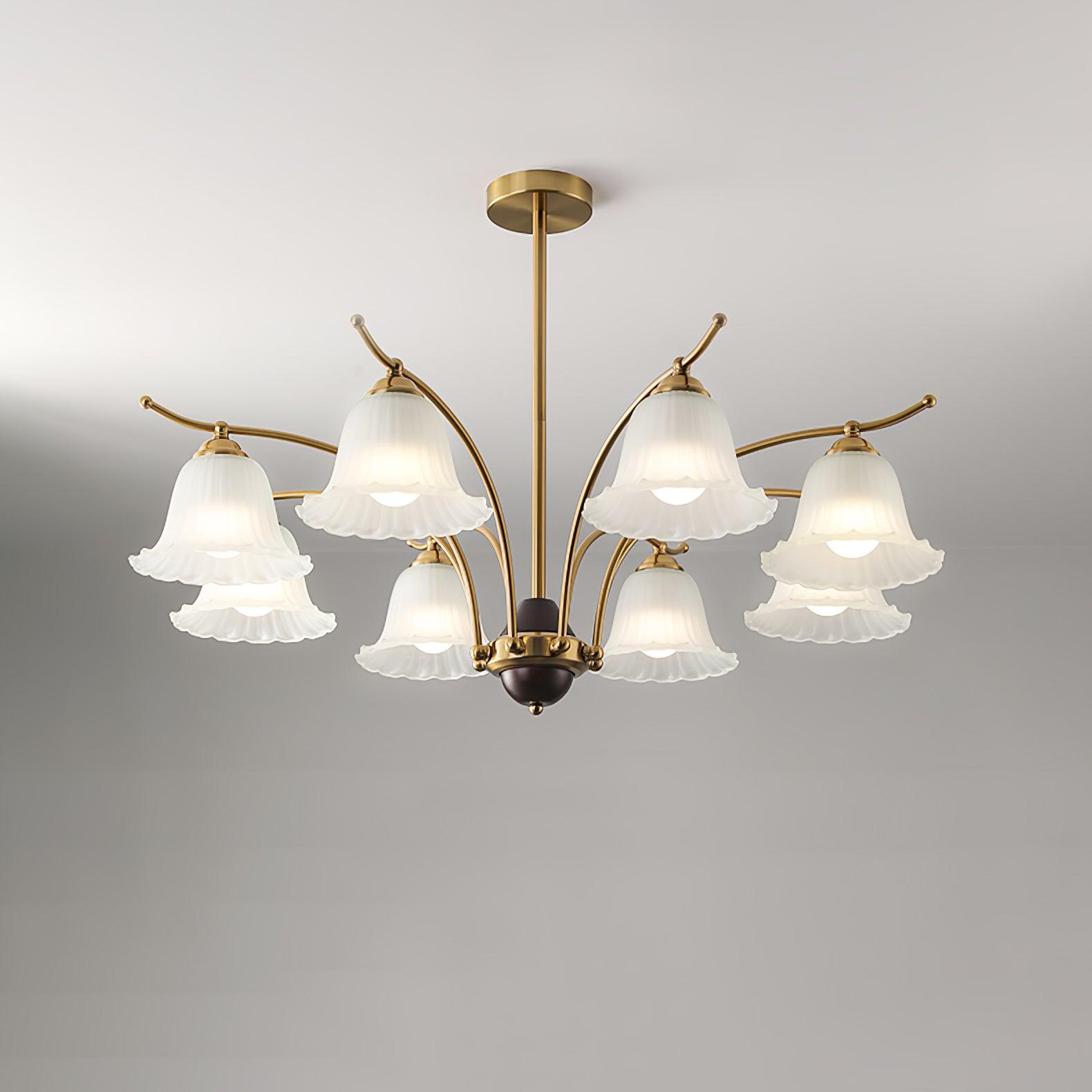 Ohel Brass Alabaster Chandelier-Neutral Decor