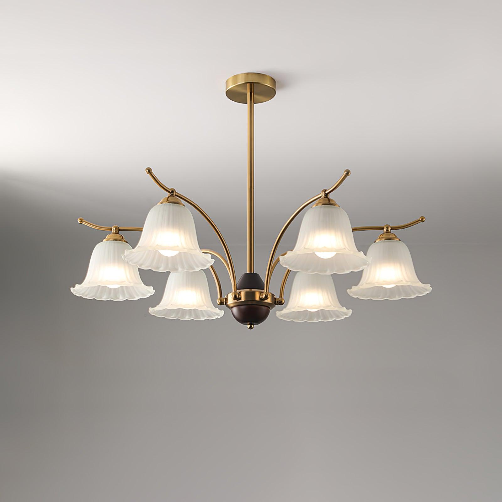 Ohel Brass Alabaster Chandelier-Neutral Decor