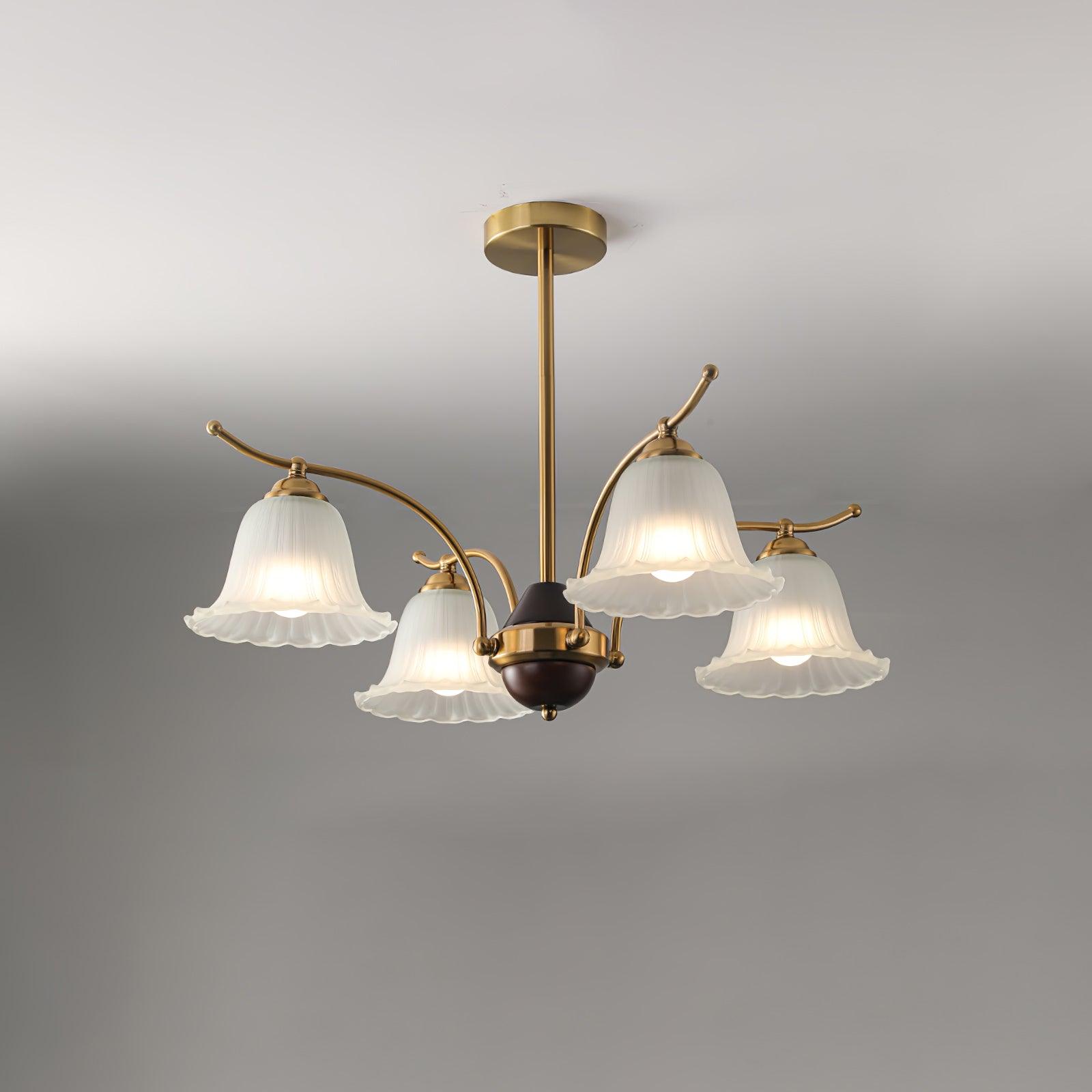 Ohel Brass Alabaster Chandelier-Neutral Decor