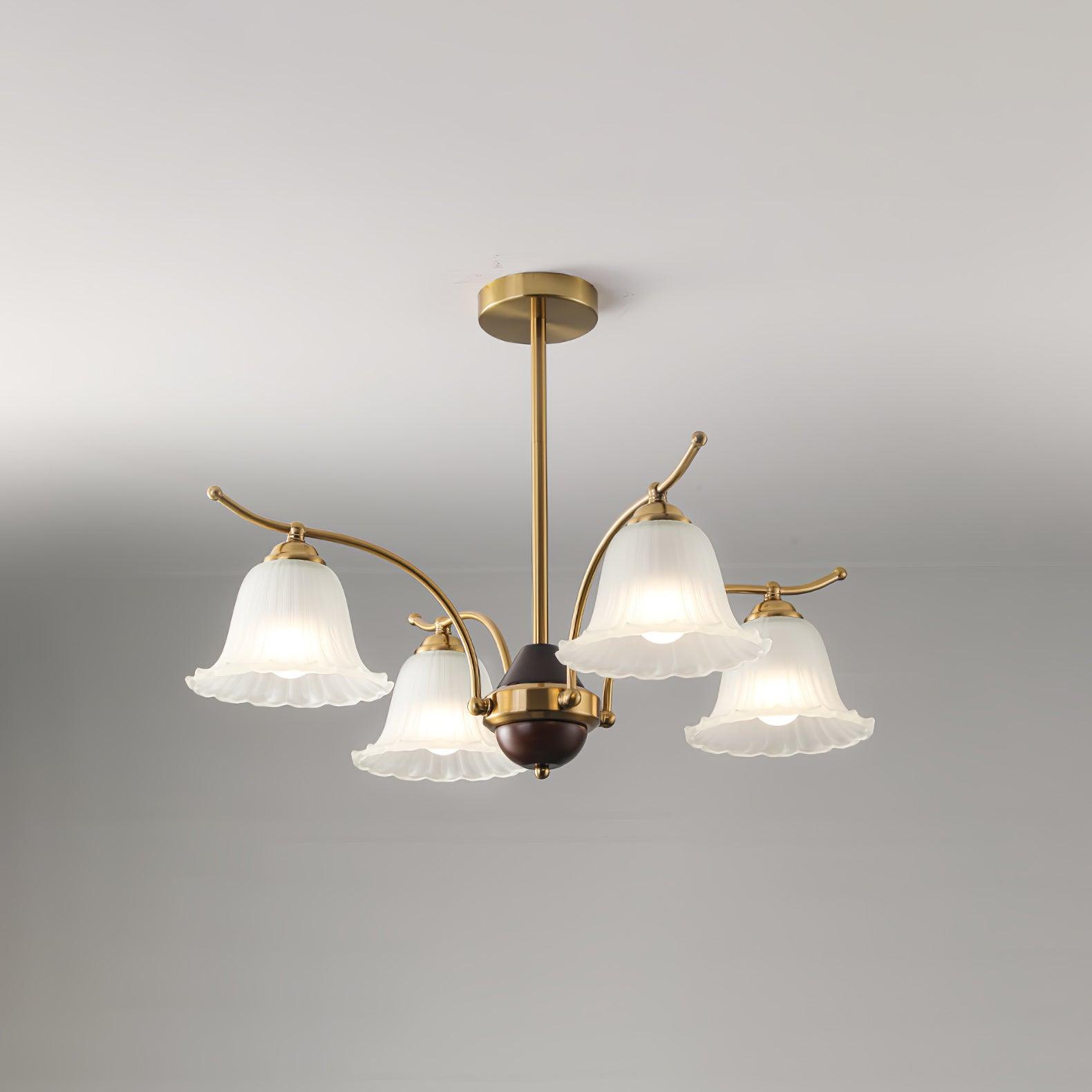Ohel Brass Alabaster Chandelier-Neutral Decor