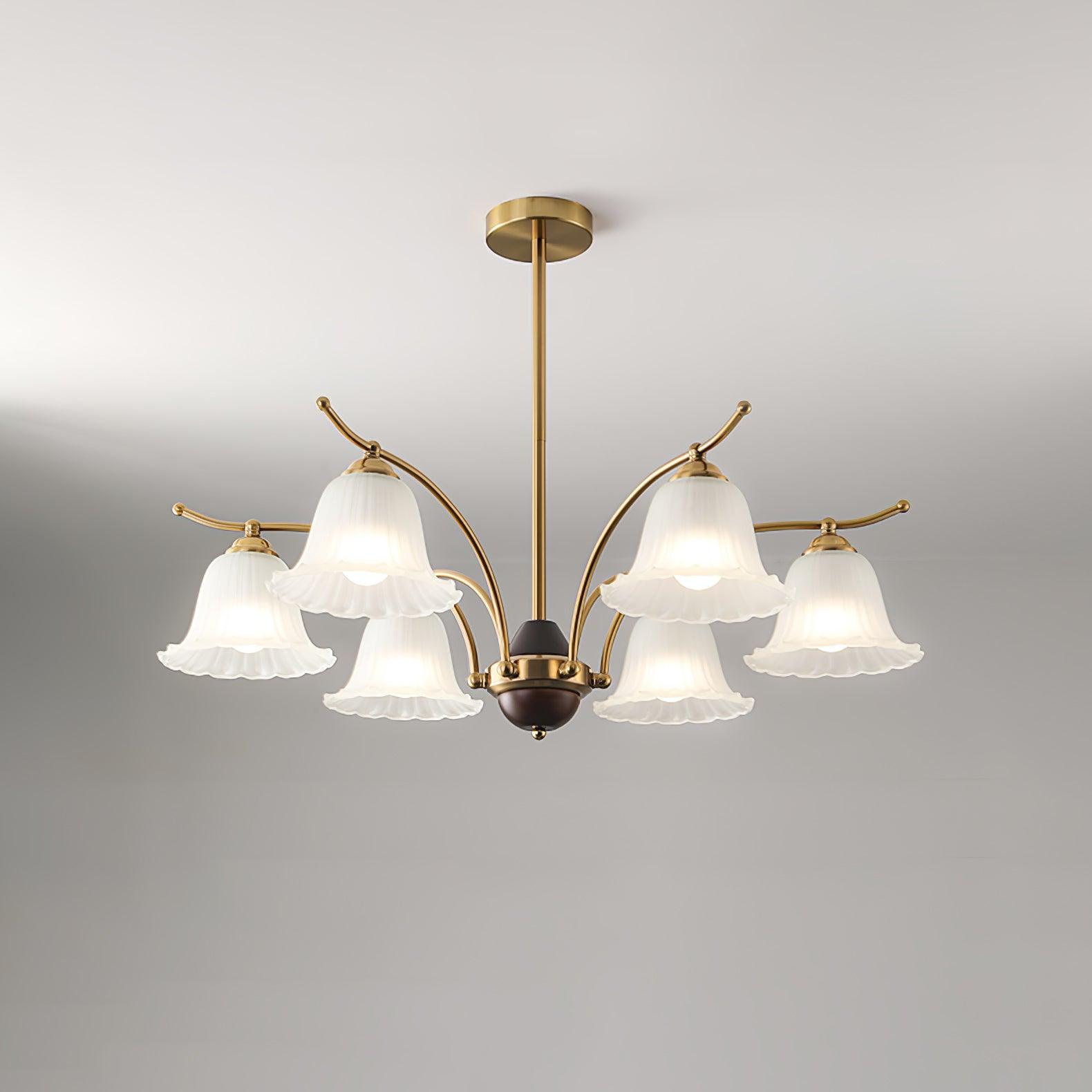 Ohel Brass Alabaster Chandelier-Neutral Decor