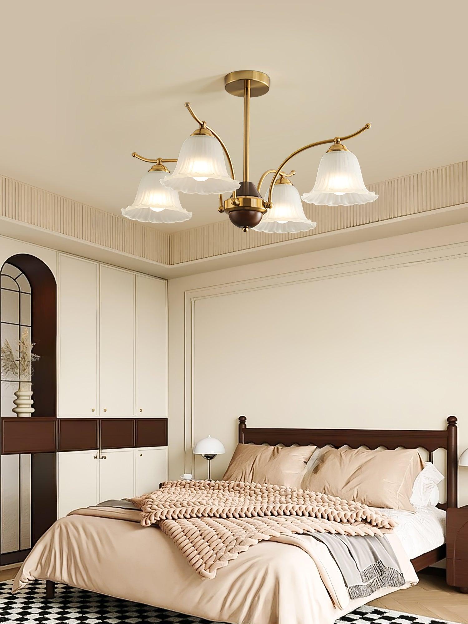 Ohel Brass Alabaster Chandelier-Neutral Decor