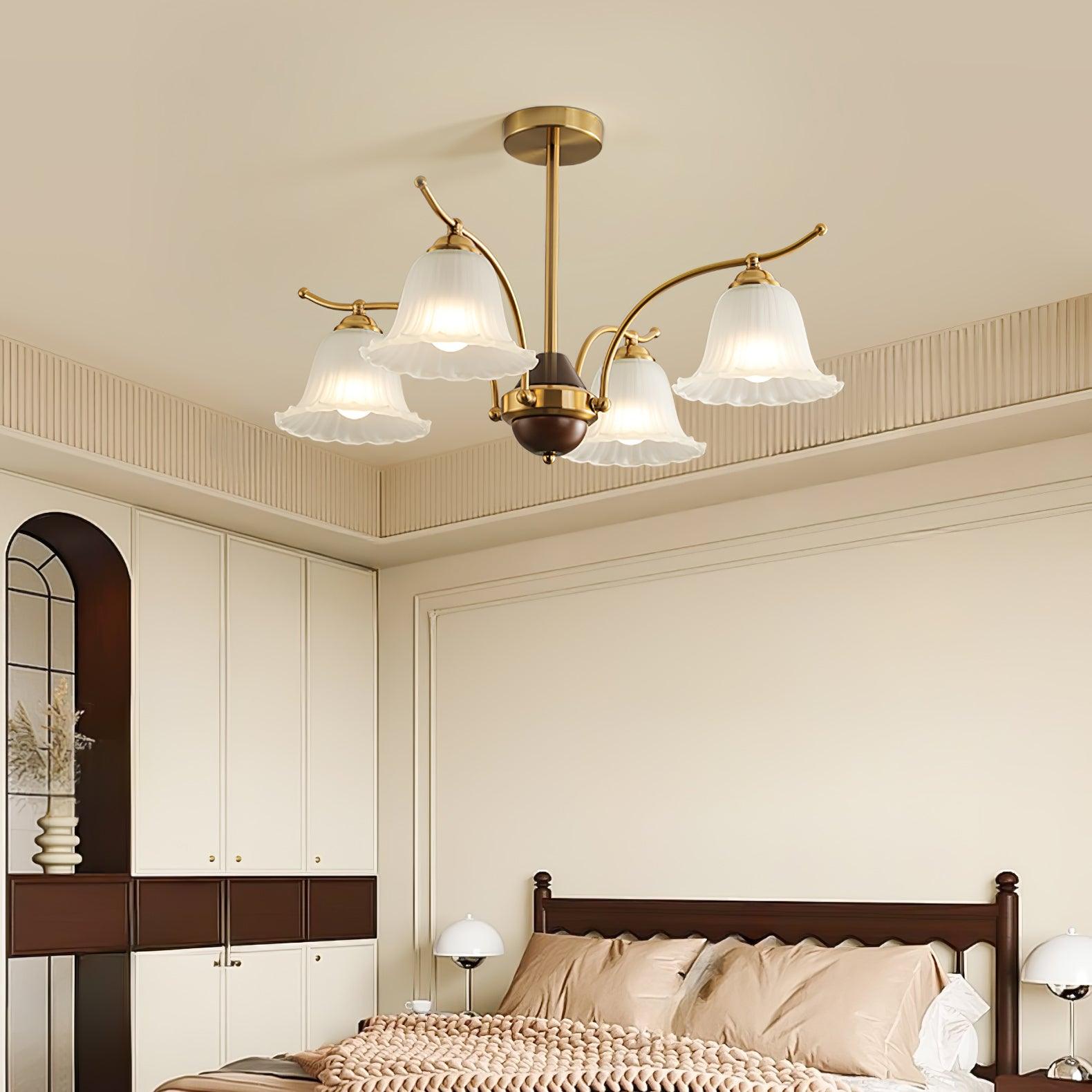 Ohel Brass Alabaster Chandelier-Neutral Decor