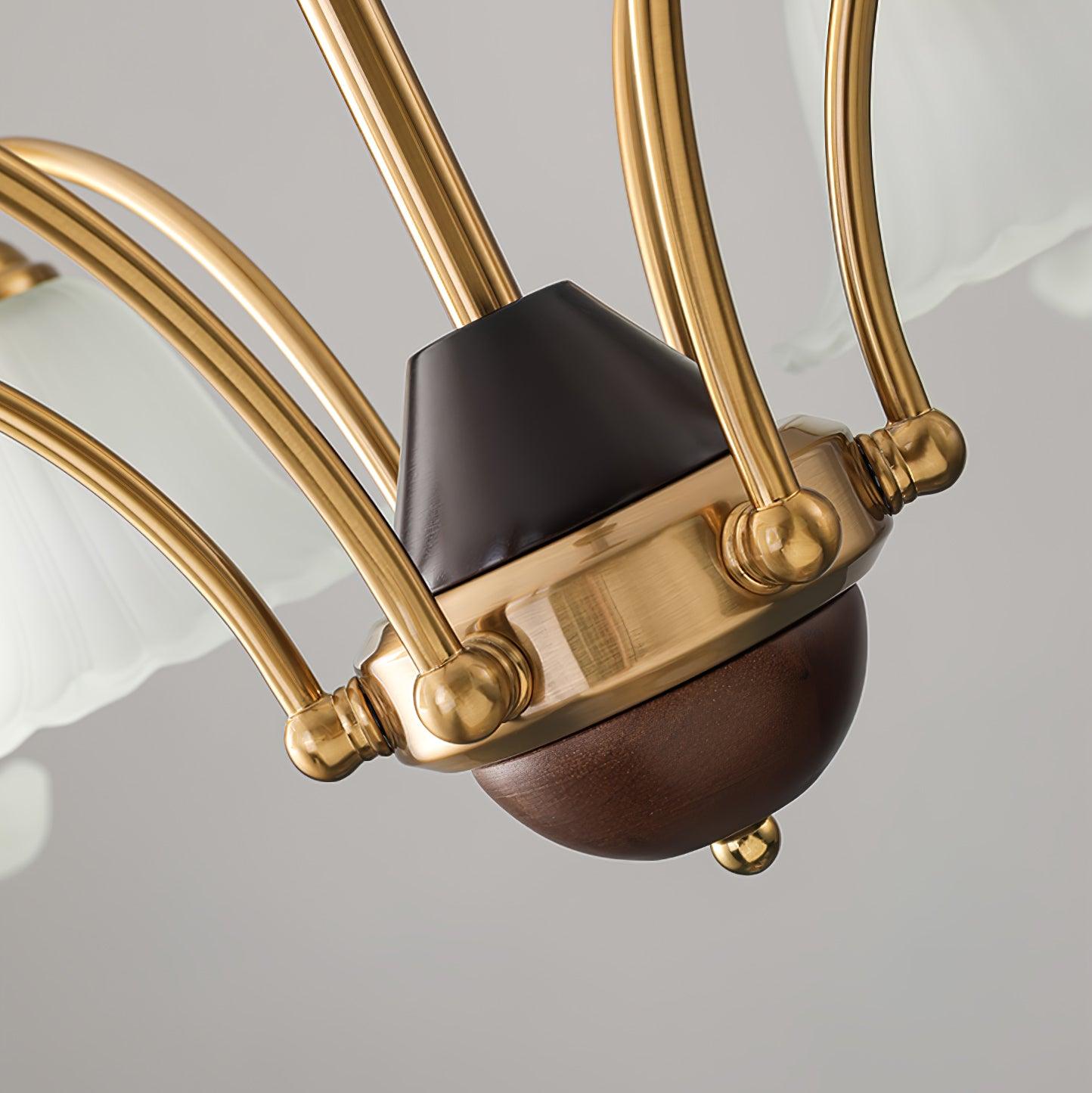 Ohel Brass Alabaster Chandelier-Neutral Decor