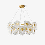 Cemirel Unique Flower Brass Glass Chandelier-Neutral Decor