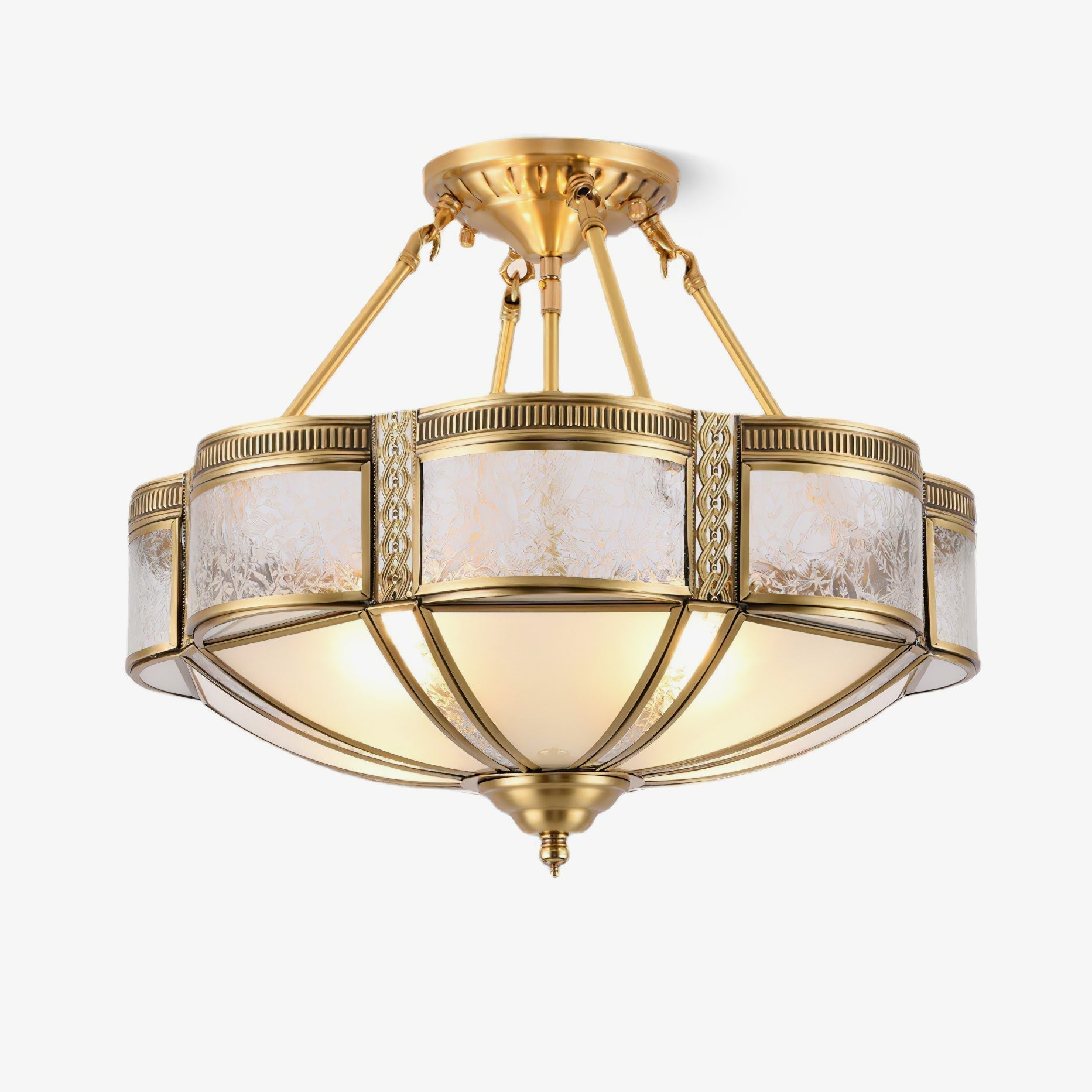 Xaris Floral Brass Floor Lamp-Neutral Decor