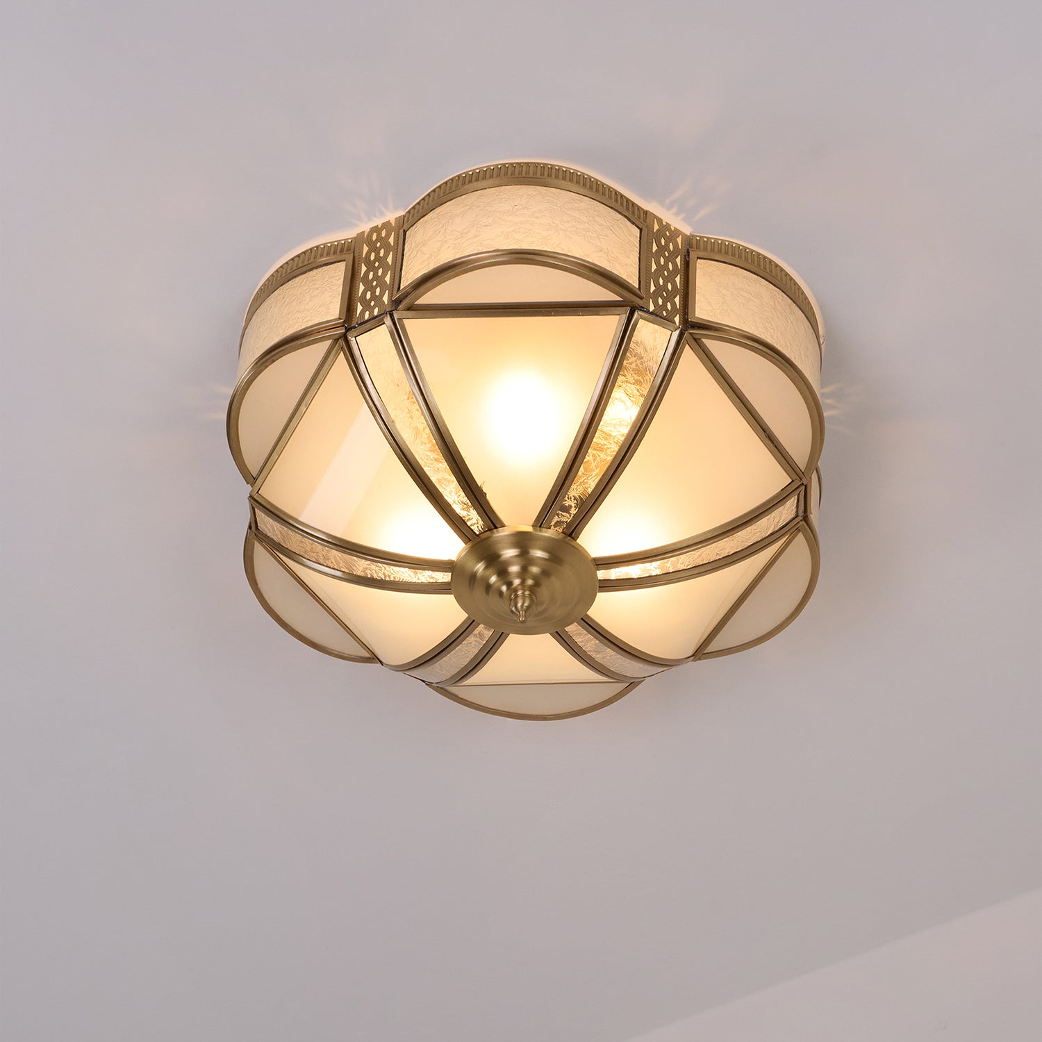 Xaris Floral Brass Floor Lamp-Neutral Decor