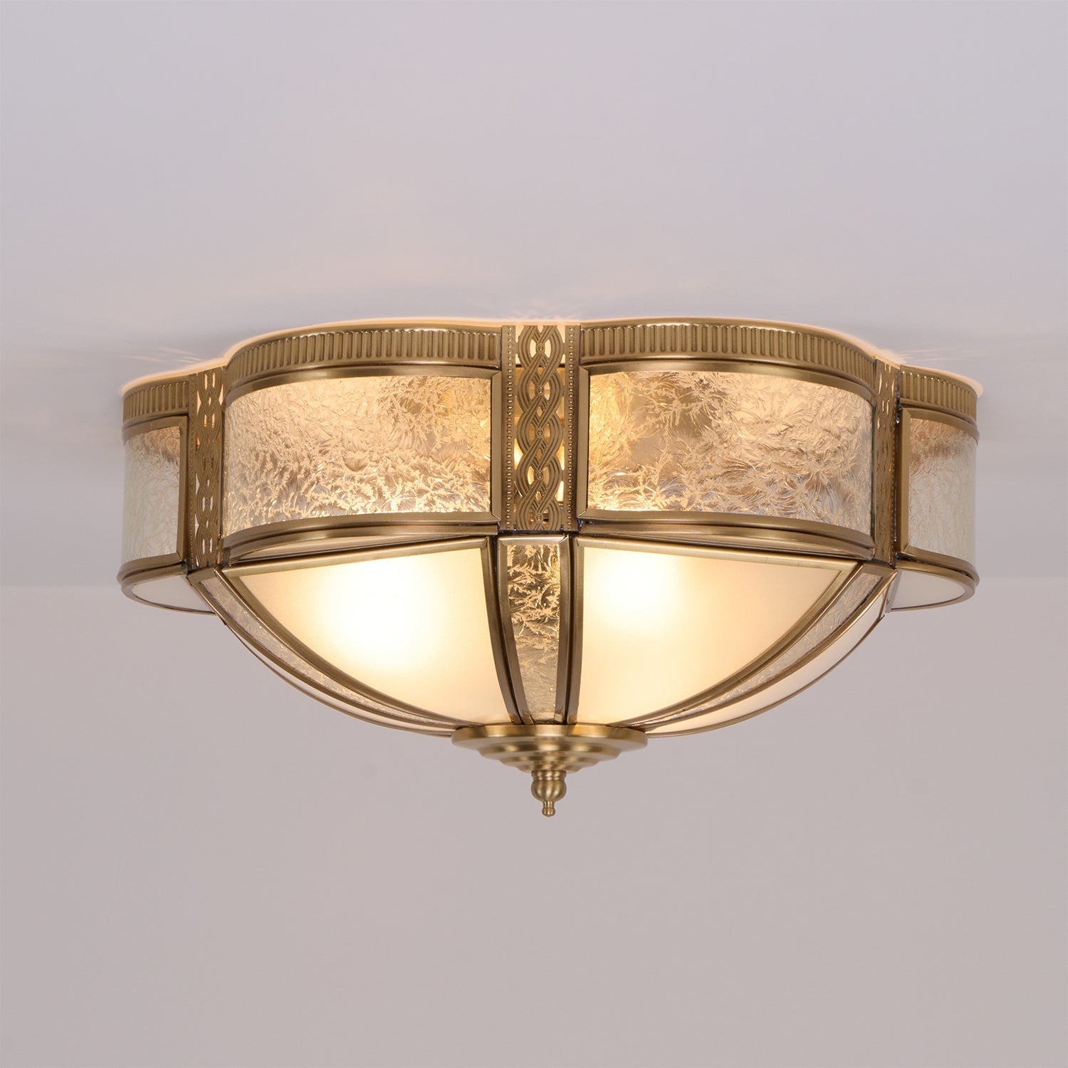 Xaris Floral Brass Floor Lamp-Neutral Decor