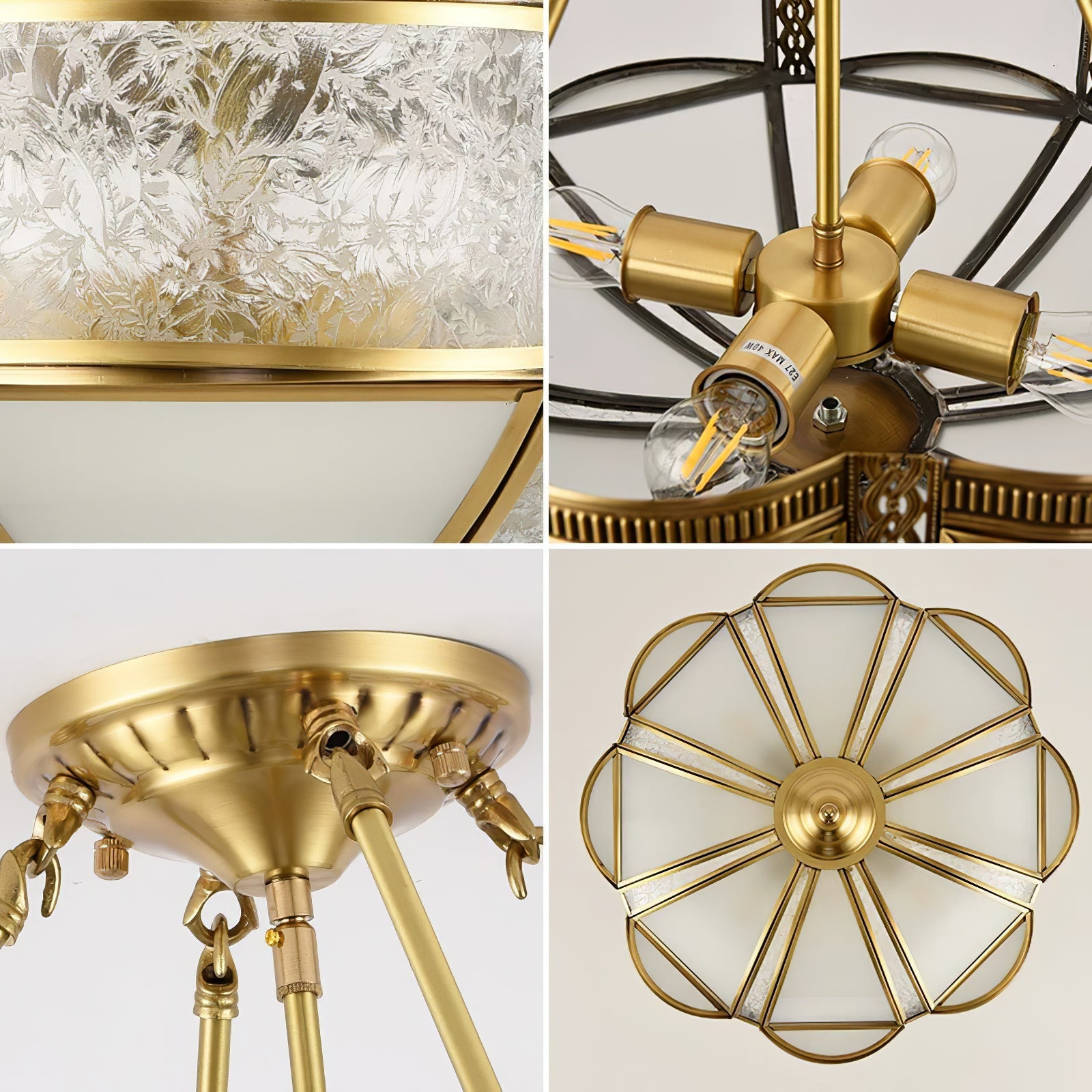 Xaris Floral Brass Floor Lamp-Neutral Decor