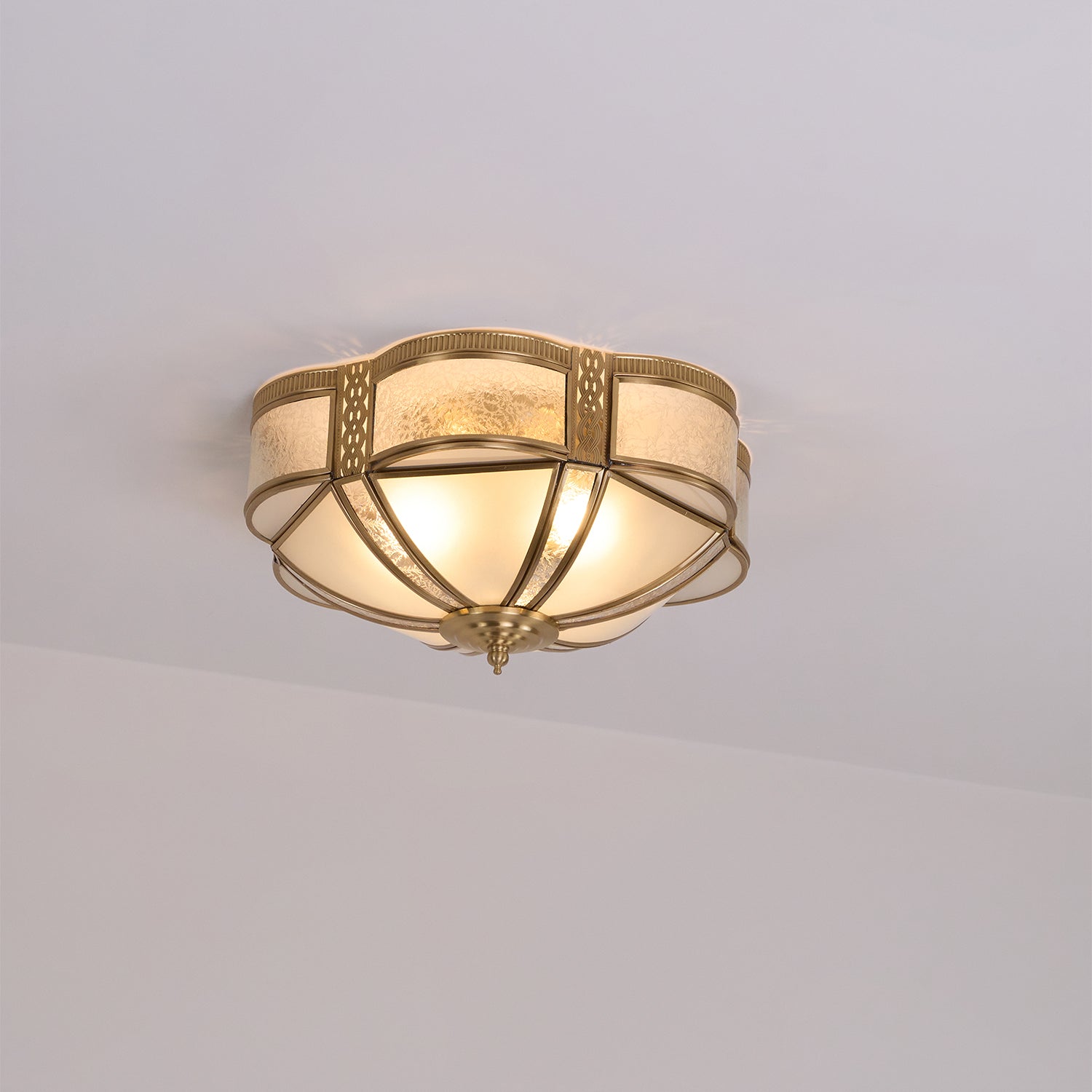 Xaris Floral Brass Floor Lamp-Neutral Decor