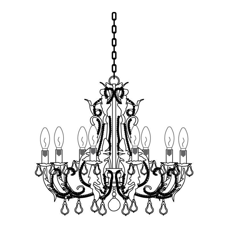 Yuna Pendant Lamp Candle Holder Crystal Beads-Neutral Decor