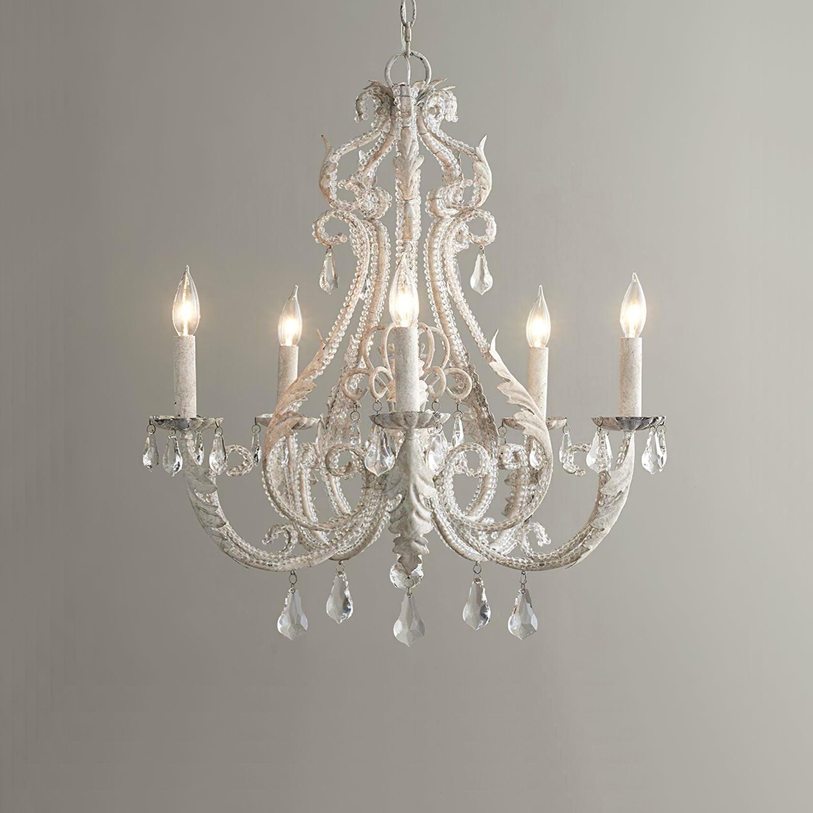 Yuna Pendant Lamp Candle Holder Crystal Beads-Neutral Decor