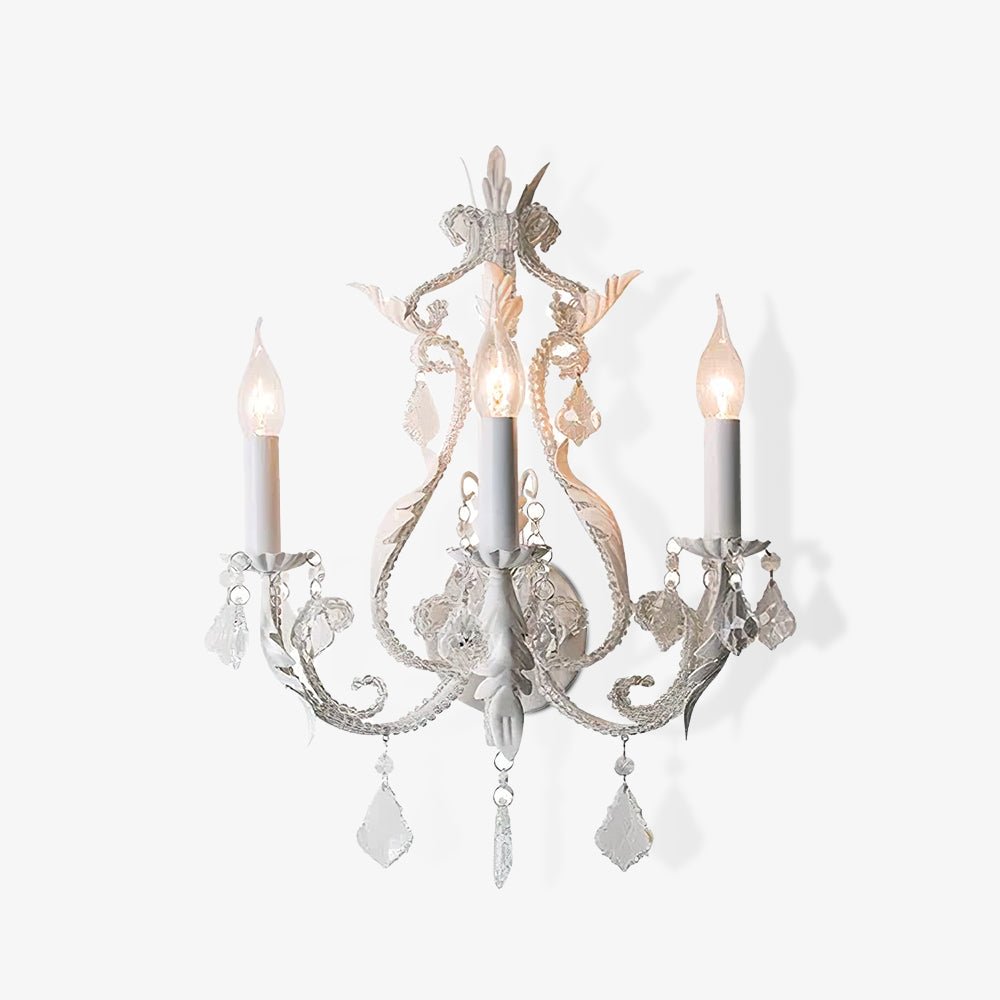 Xeldes Traditional Candle Holder Crystal Wall Lamp-Neutral Decor