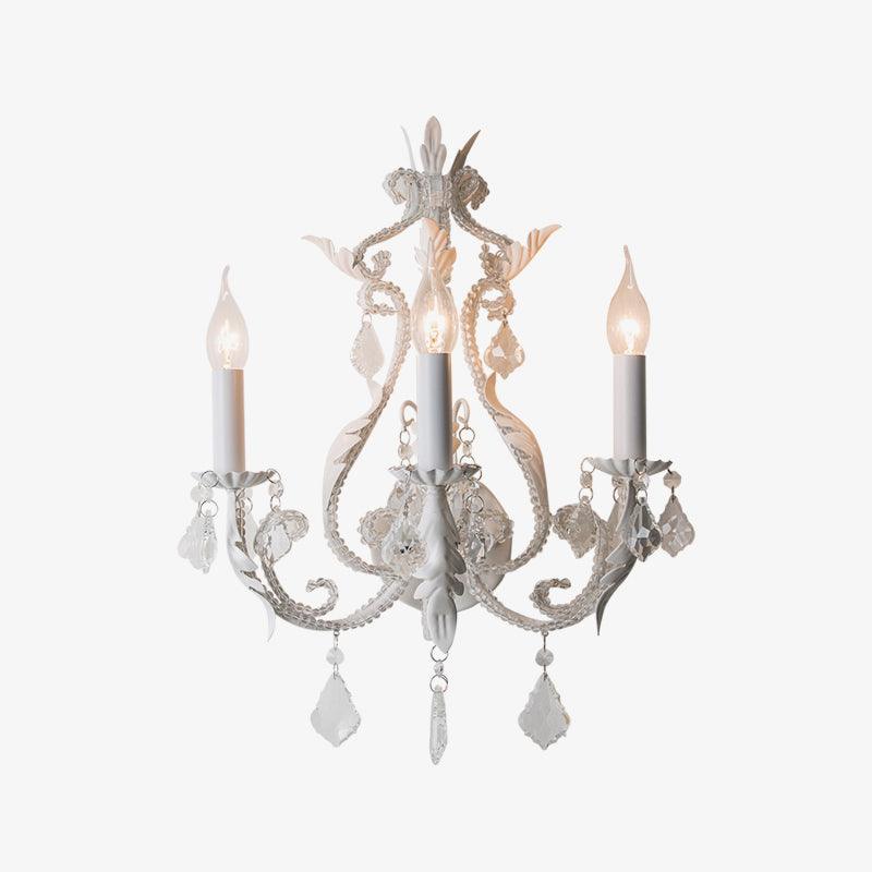 Xeldes Traditional Candle Holder Crystal Wall Lamp-Neutral Decor