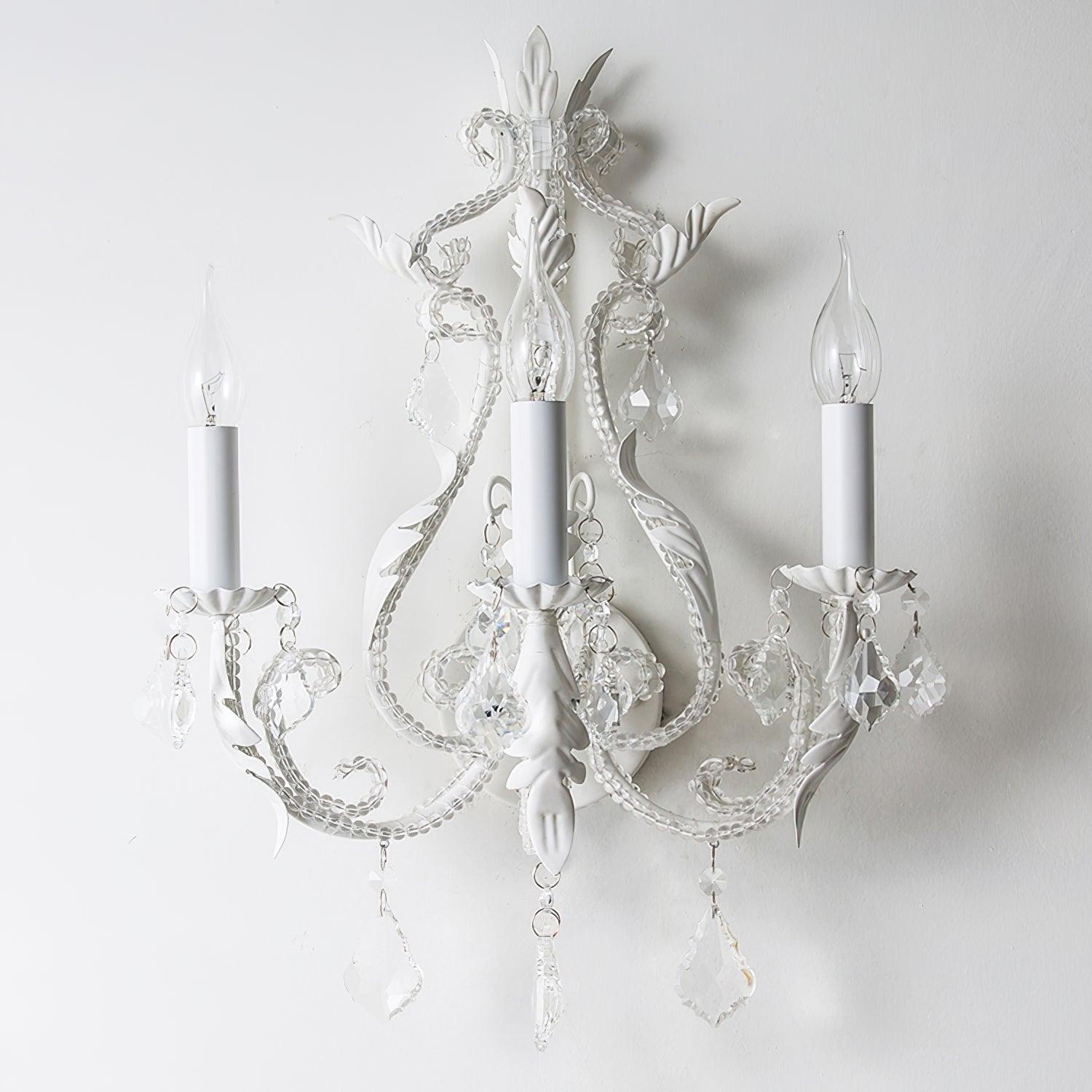 Xeldes Traditional Candle Holder Crystal Wall Lamp-Neutral Decor