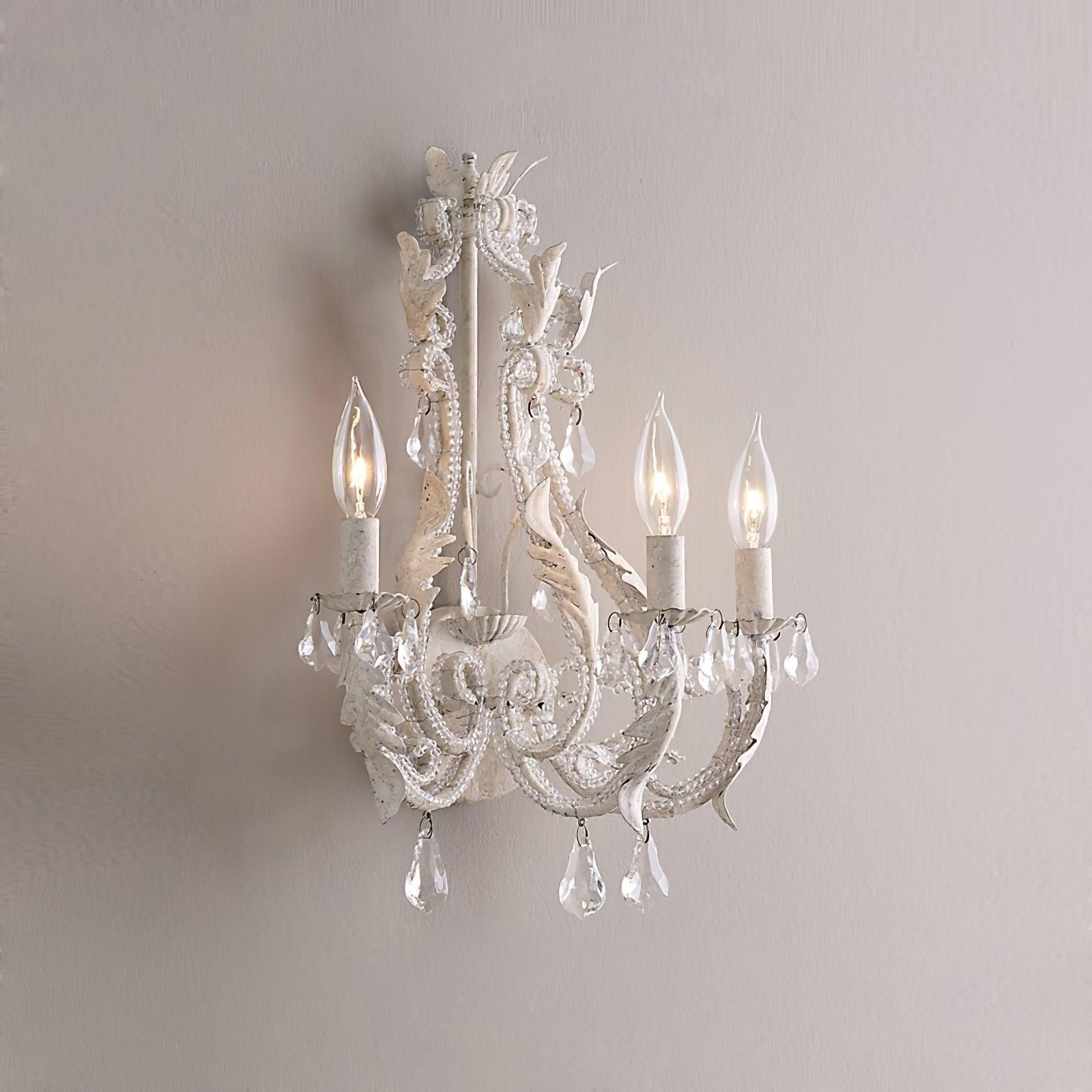 Xeldes Traditional Candle Holder Crystal Wall Lamp-Neutral Decor