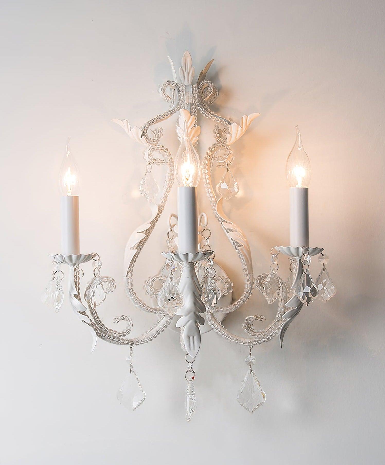 Xeldes Traditional Candle Holder Crystal Wall Lamp-Neutral Decor