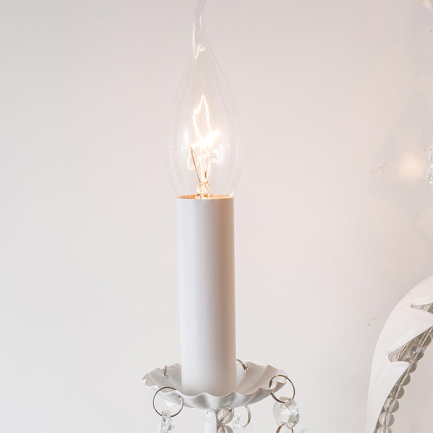 Xeldes Traditional Candle Holder Crystal Wall Lamp-Neutral Decor