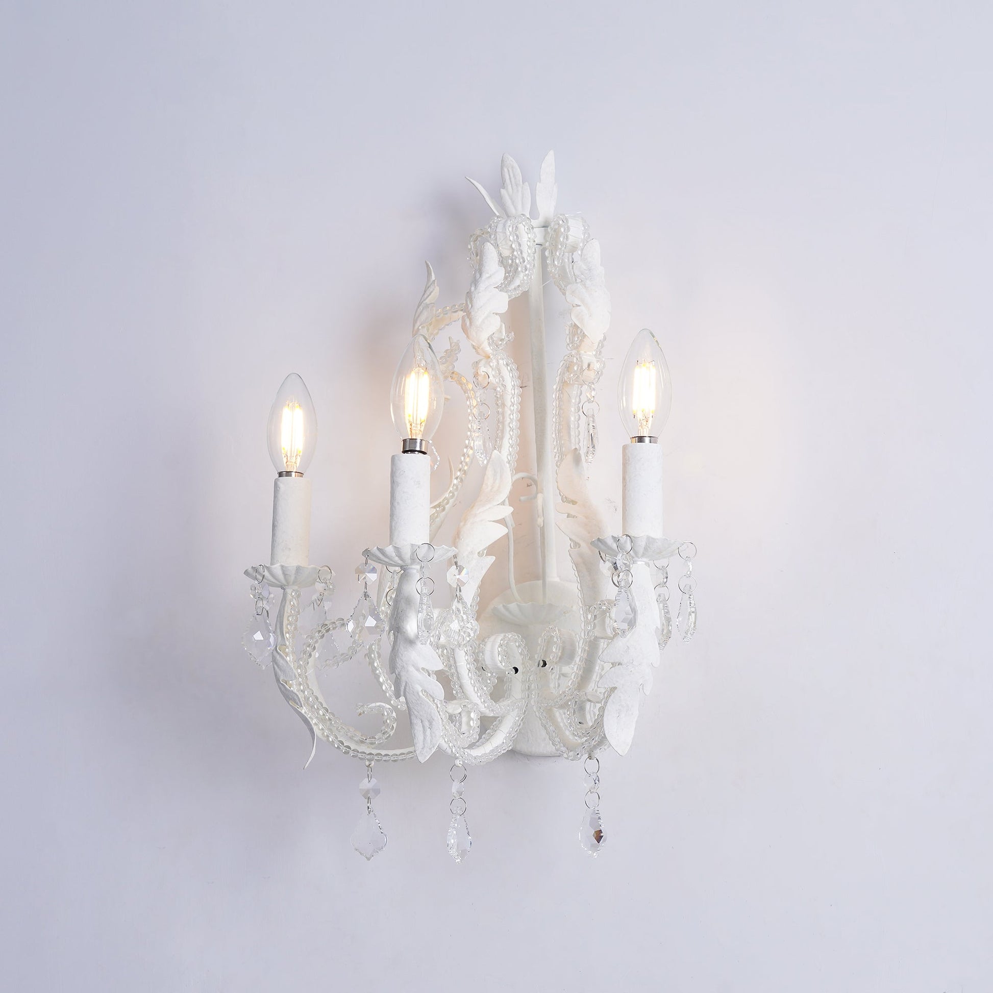 Xeldes Traditional Candle Holder Crystal Wall Lamp-Neutral Decor
